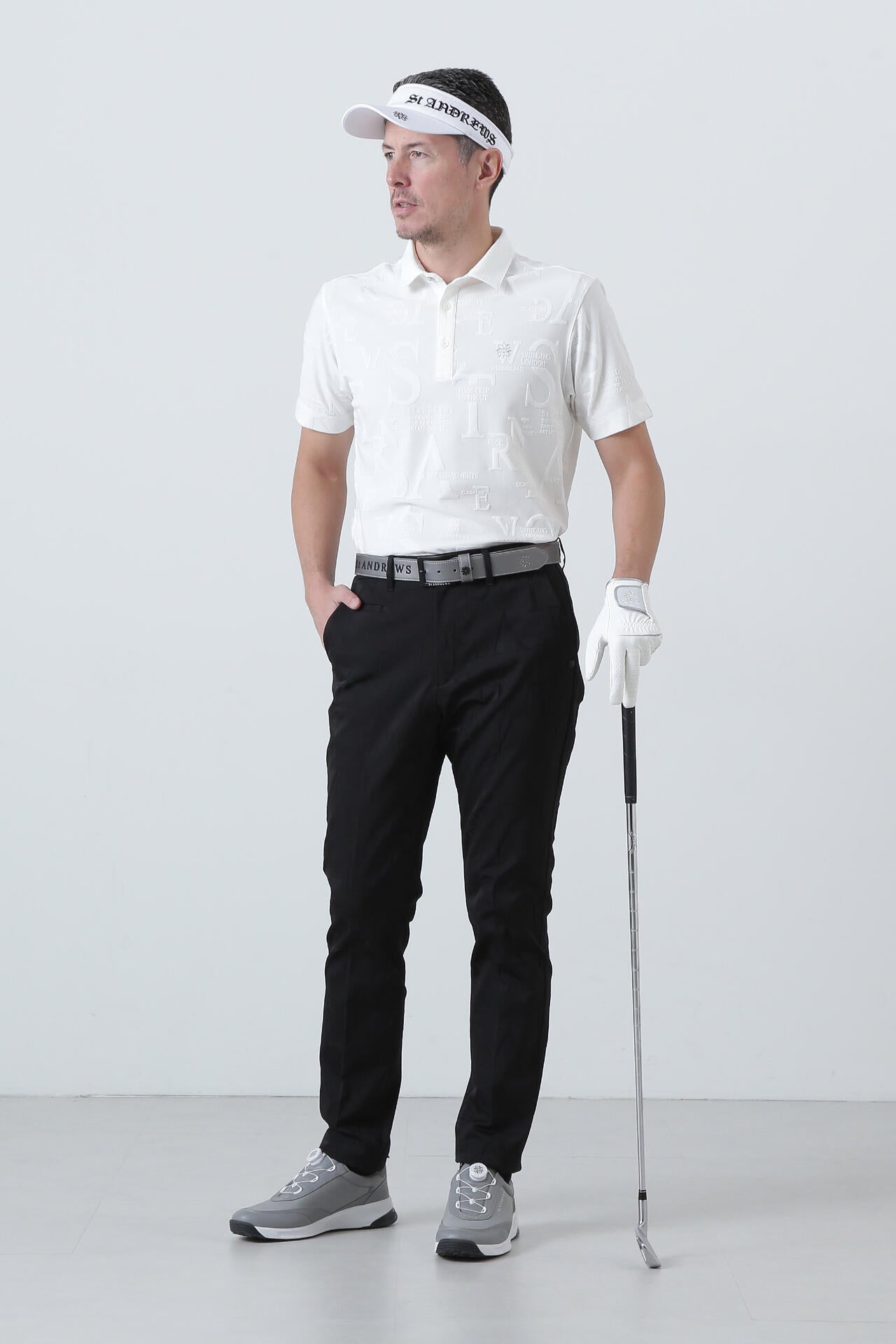 コンセプト柄リンクス無地半袖シャツ (MENS)