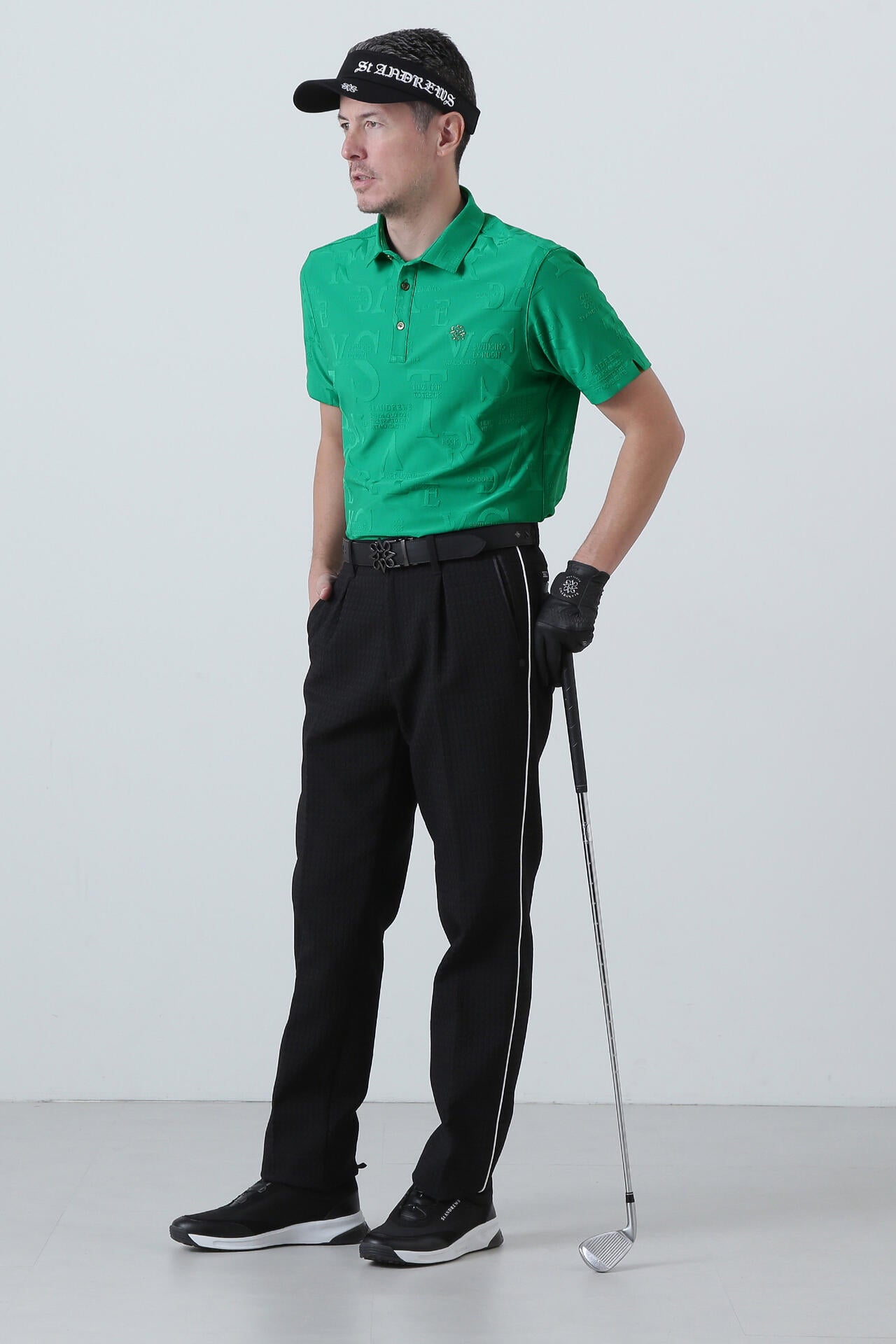 コンセプト柄リンクス無地半袖シャツ (MENS)