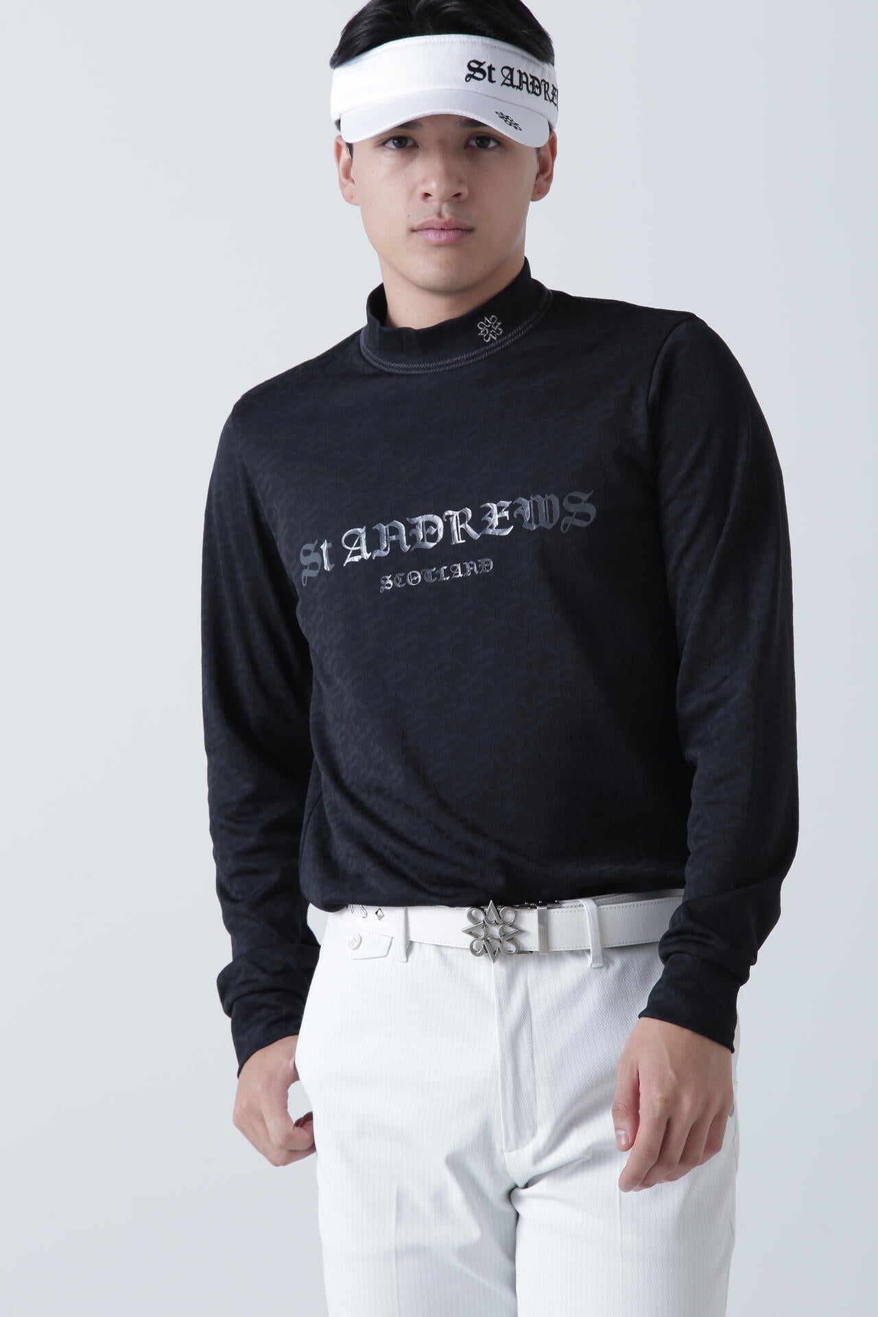 STAドットジャガード長袖ハイネックカットソー (MENS)