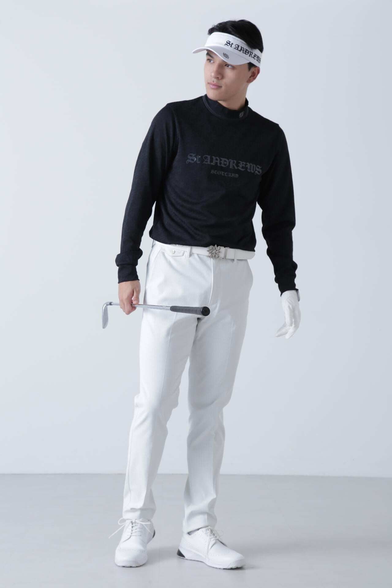 STAドットジャガード長袖ハイネックカットソー (MENS)