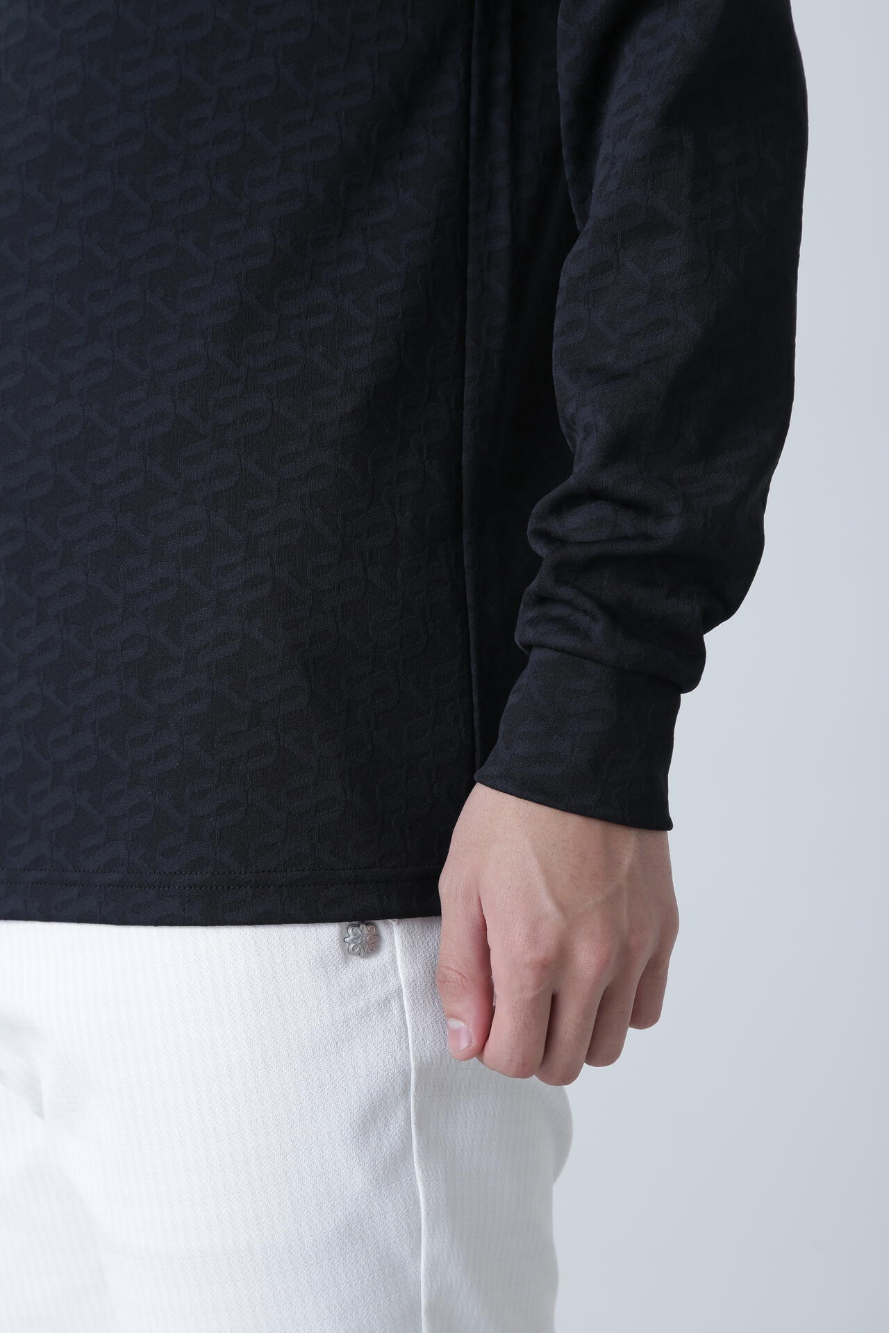 STAドットジャガード長袖ハイネックカットソー (MENS)
