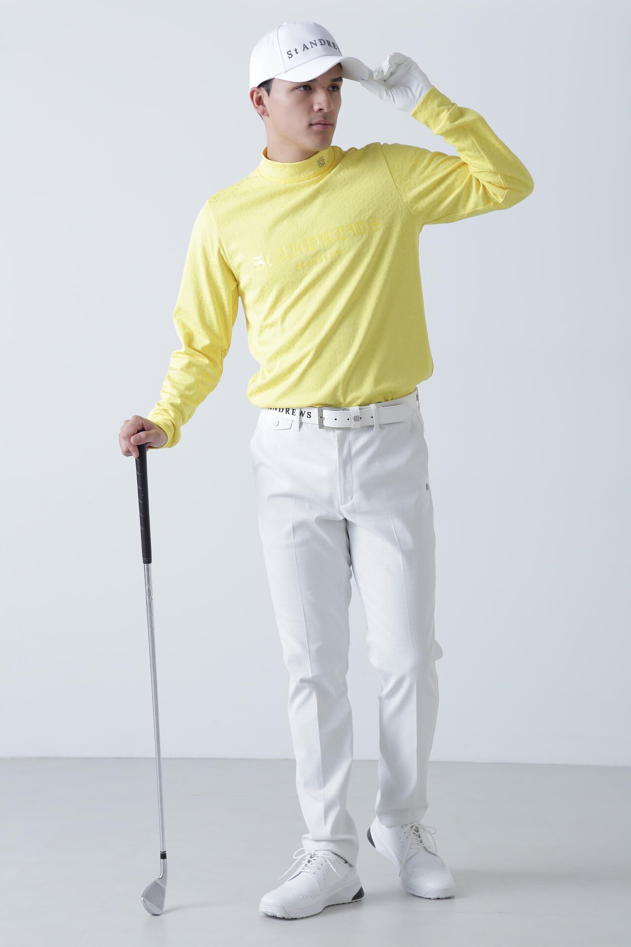 STAドットジャガード長袖ハイネックカットソー (MENS)