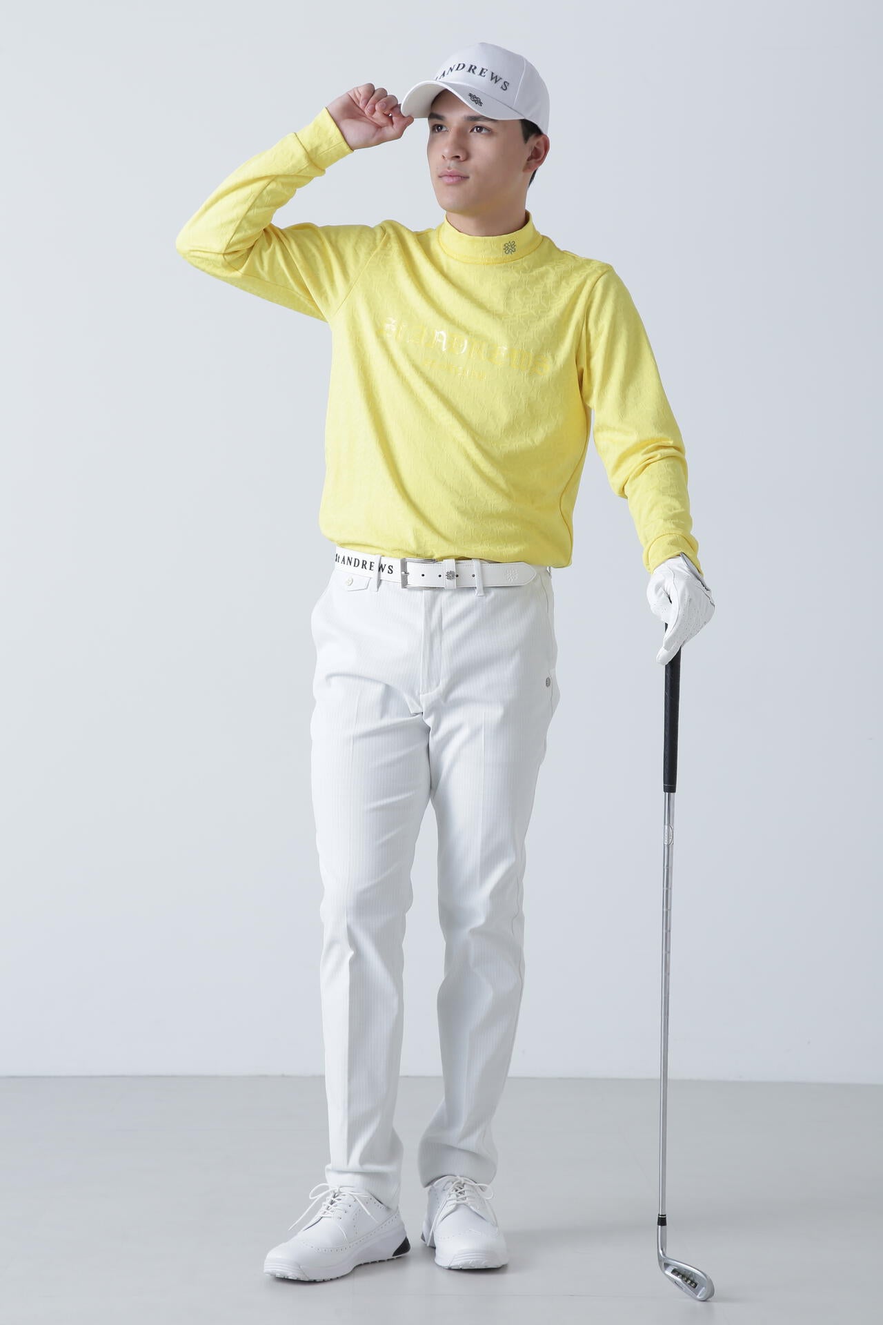 STAドットジャガード長袖ハイネックカットソー (MENS)