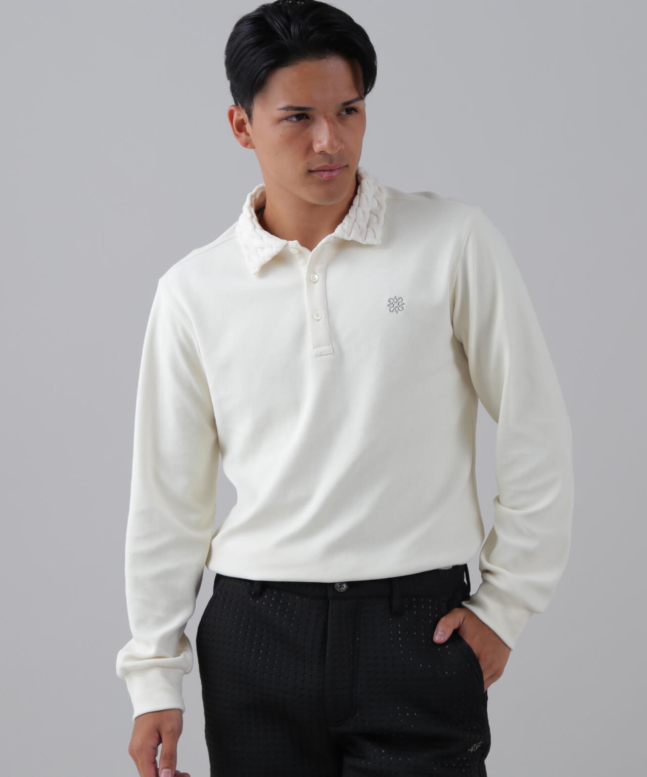 パイル長袖ポロシャツ (MENS)