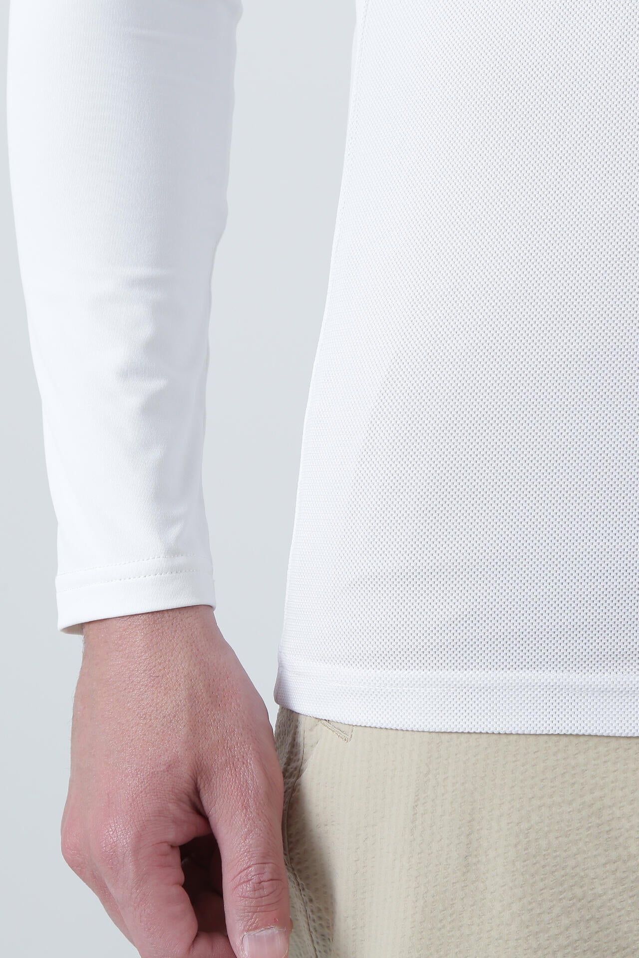 ツインコットUV×SUNPROFITメッシュ長袖Uネックインナー (MENS)