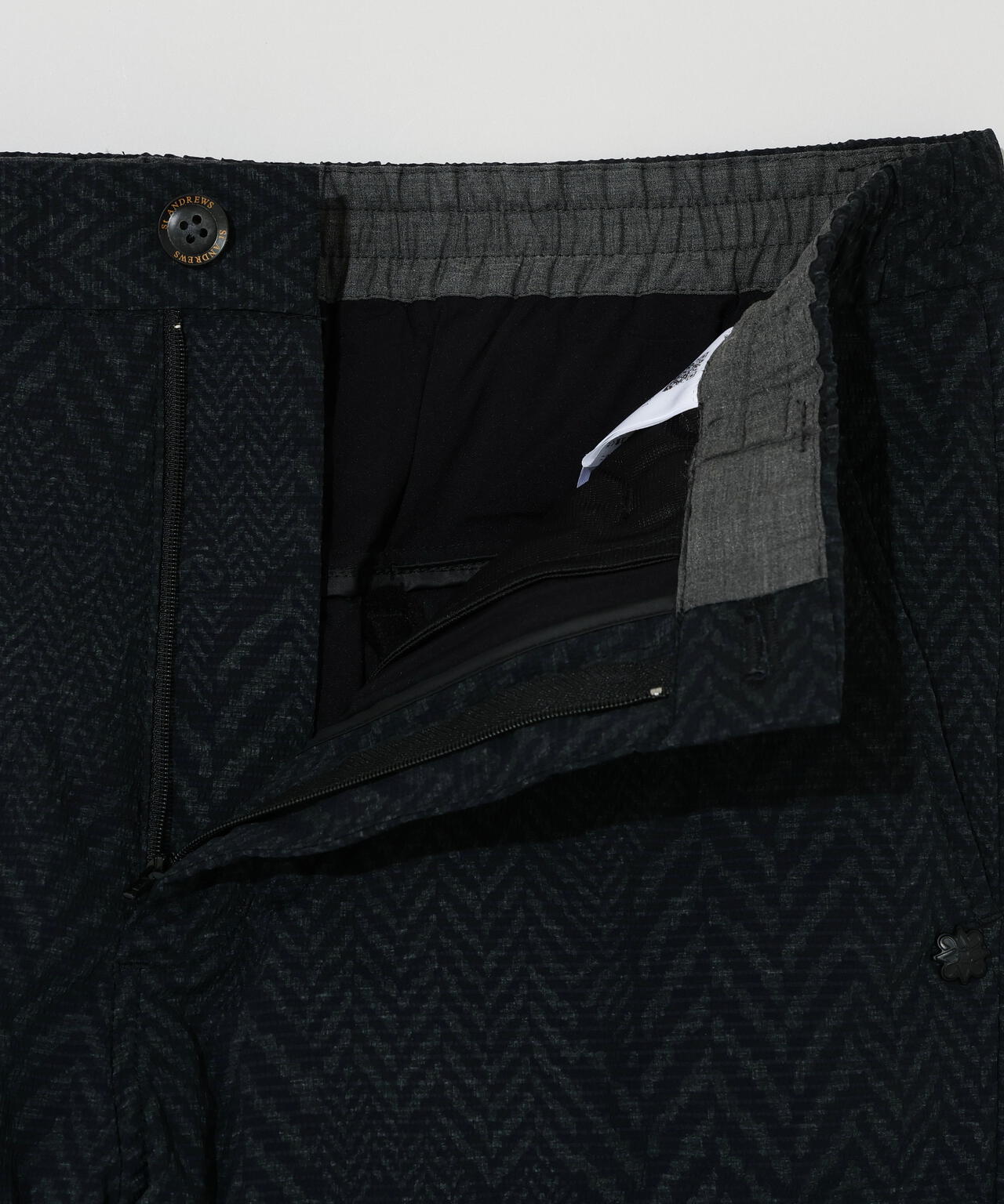 ヘリンボーンプリント中綿キルトパンツ (MENS)