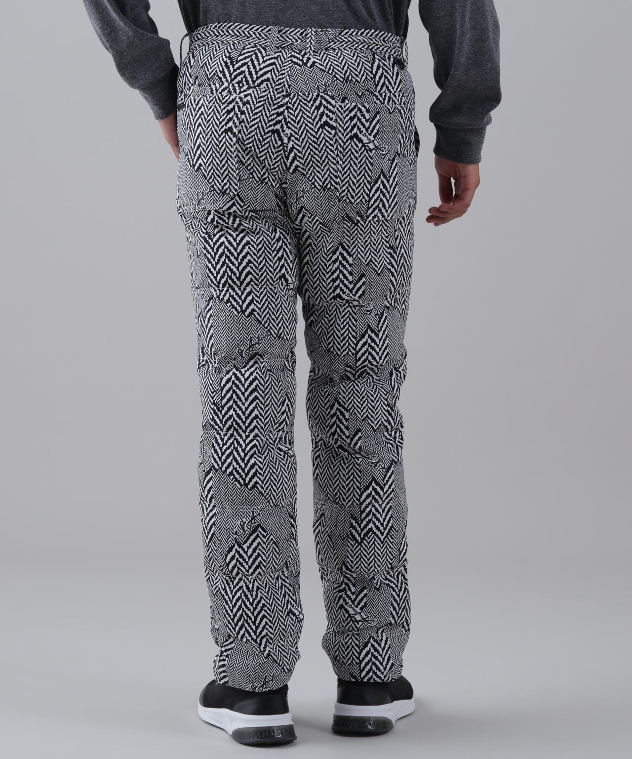 ヘリンボーンプリント中綿キルトパンツ (MENS)