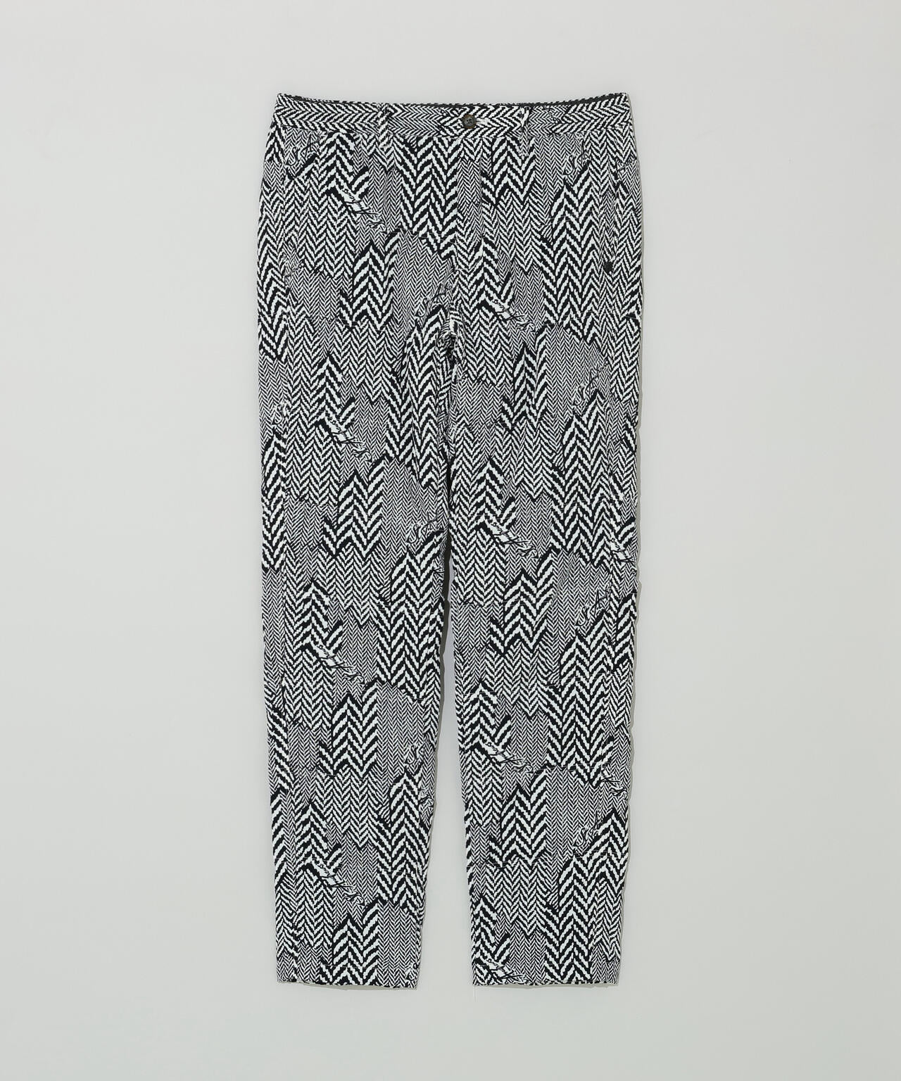 ヘリンボーンプリント中綿キルトパンツ (MENS)