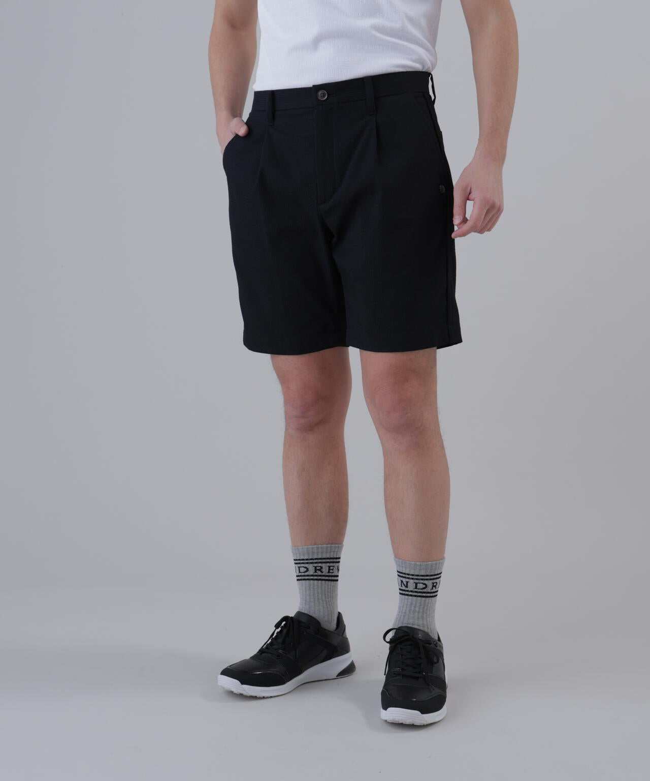 【ストレッチ】ドビーサッカーショートパンツ (MENS)