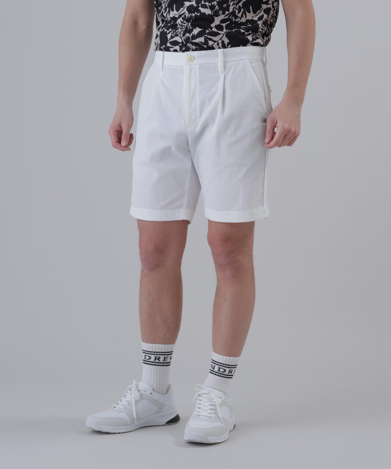 【ストレッチ】ドビーサッカーショートパンツ (MENS)