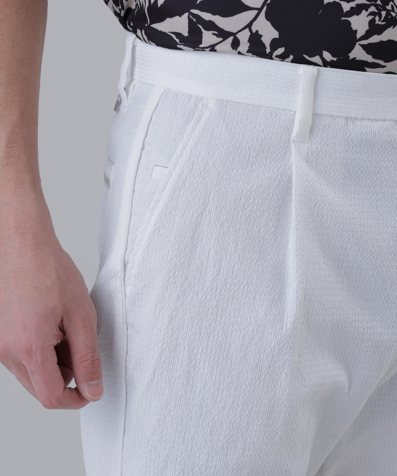 【ストレッチ】ドビーサッカーショートパンツ (MENS)