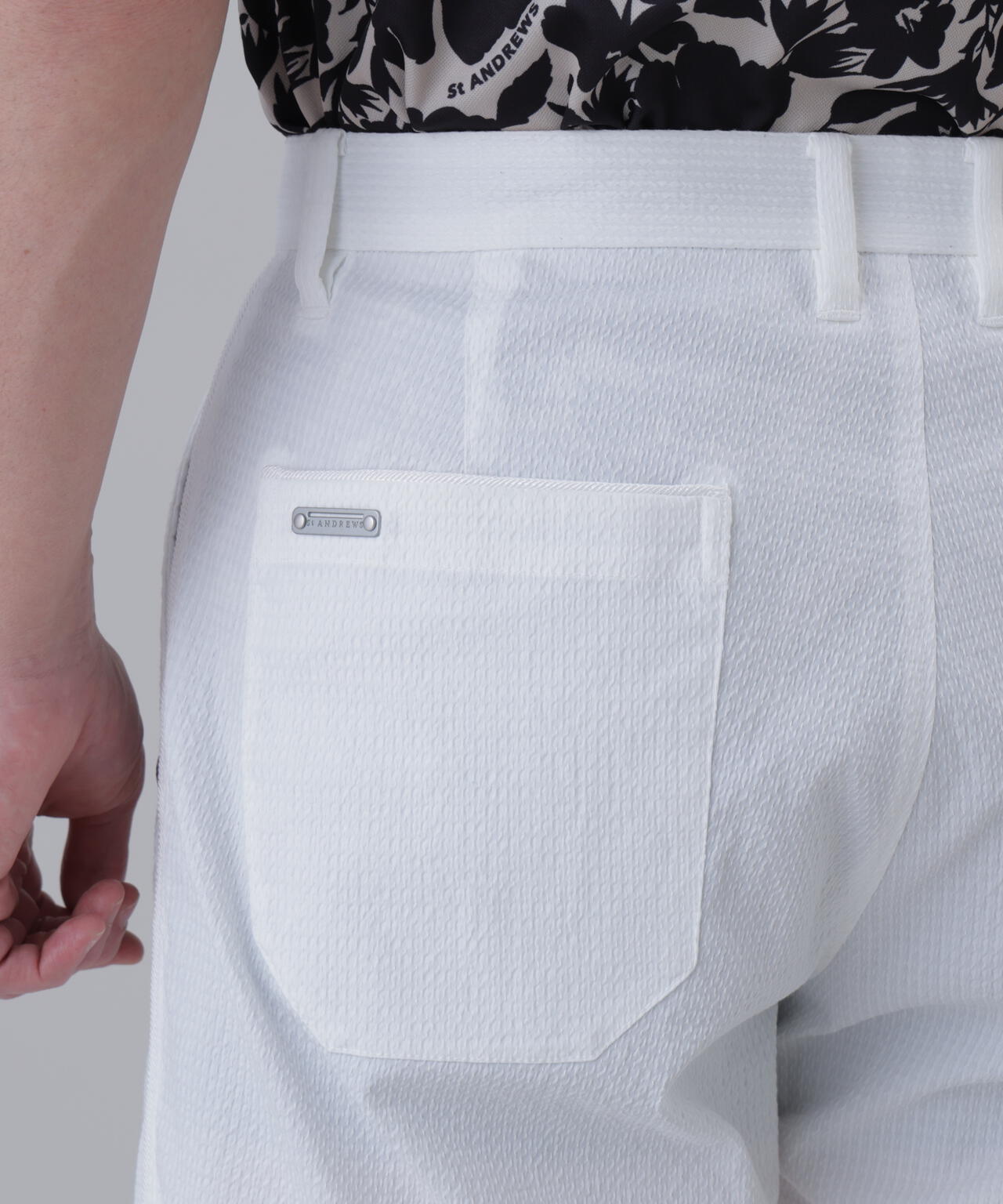 【ストレッチ】ドビーサッカーショートパンツ (MENS)