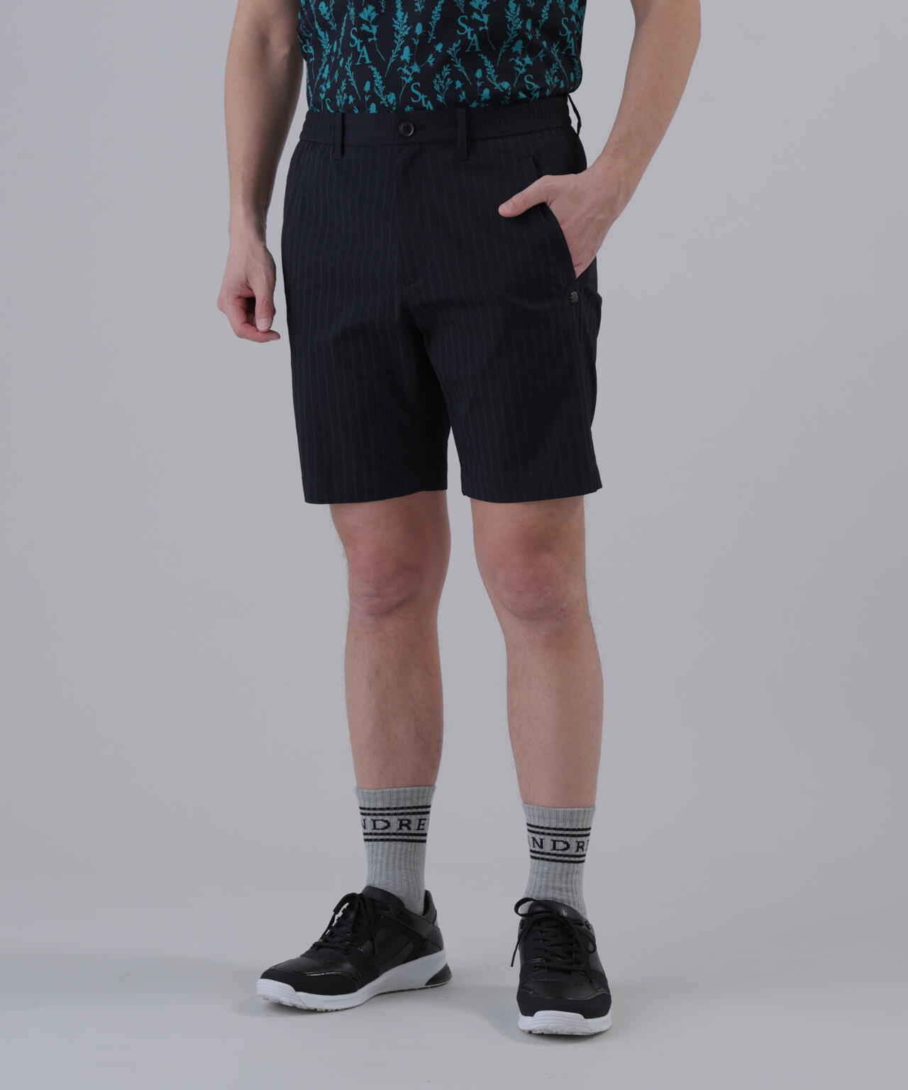 【ストレッチ】ドビーストライプショートパンツ (MENS)