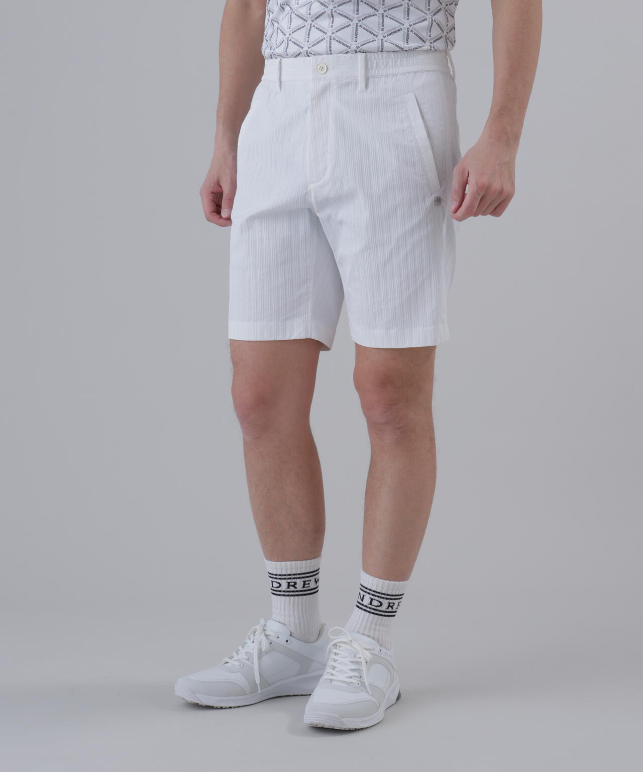 【ストレッチ】ドビーストライプショートパンツ (MENS)