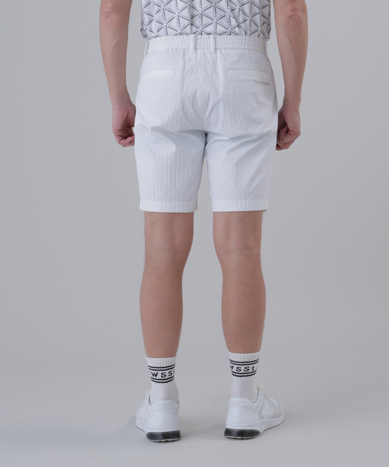 【ストレッチ】ドビーストライプショートパンツ (MENS)