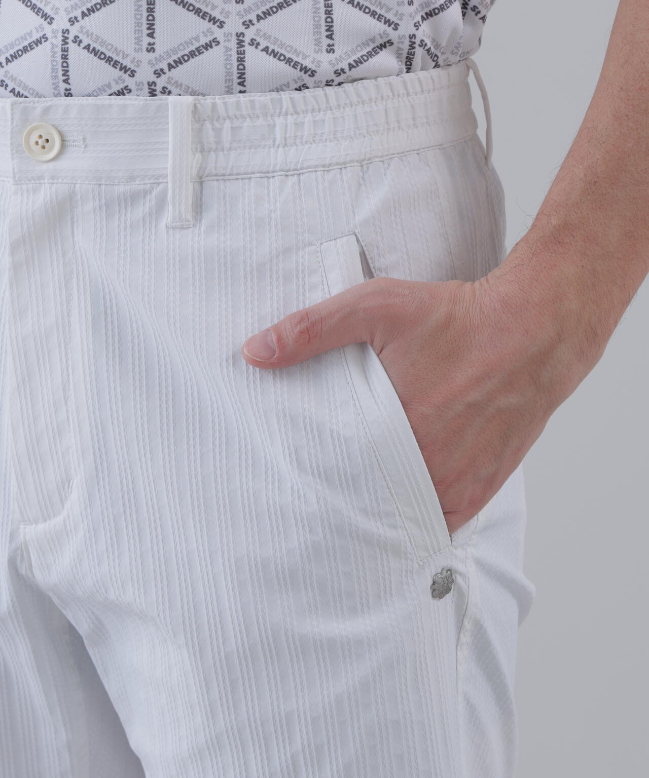 【ストレッチ】ドビーストライプショートパンツ (MENS)