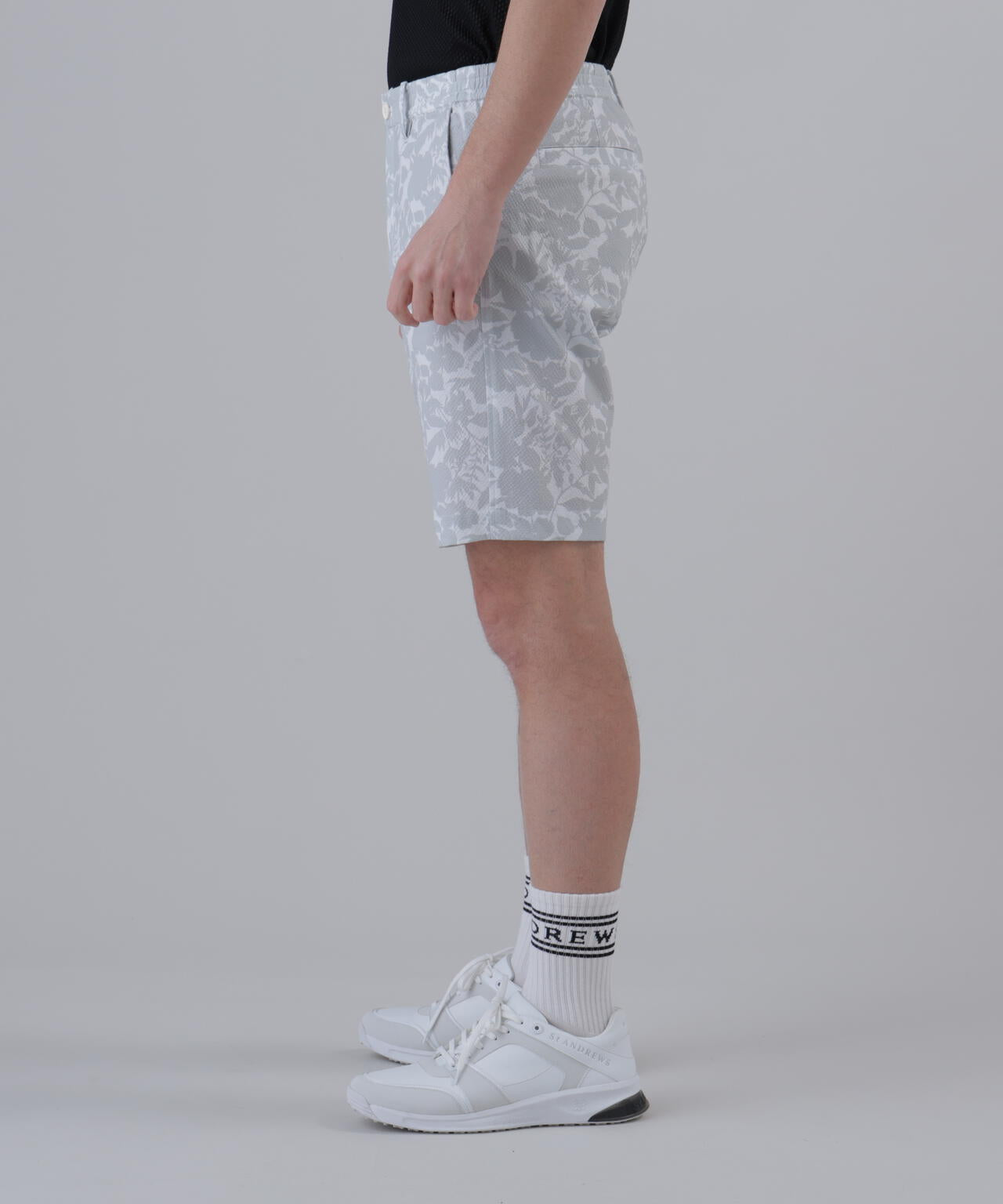 【吸水速乾】【ストレッチ】シャドーボタニカルプリントショートパンツ (MENS)