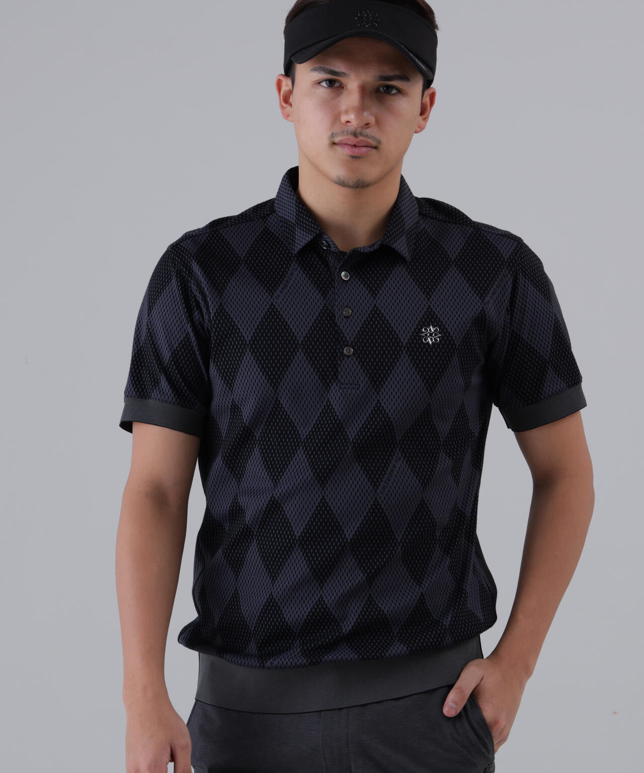 【UVカット】ダイヤジャガード半袖シャツ (MENS)