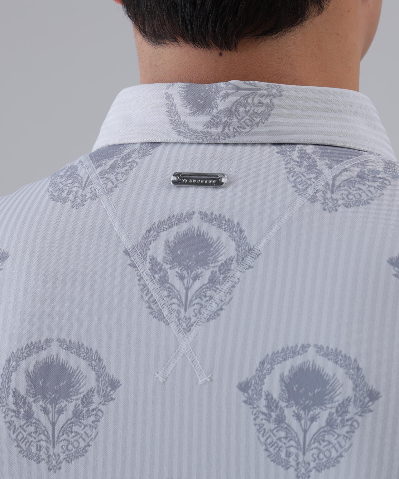 ロンドンストライプアザミジャガード半袖シャツ (MENS)