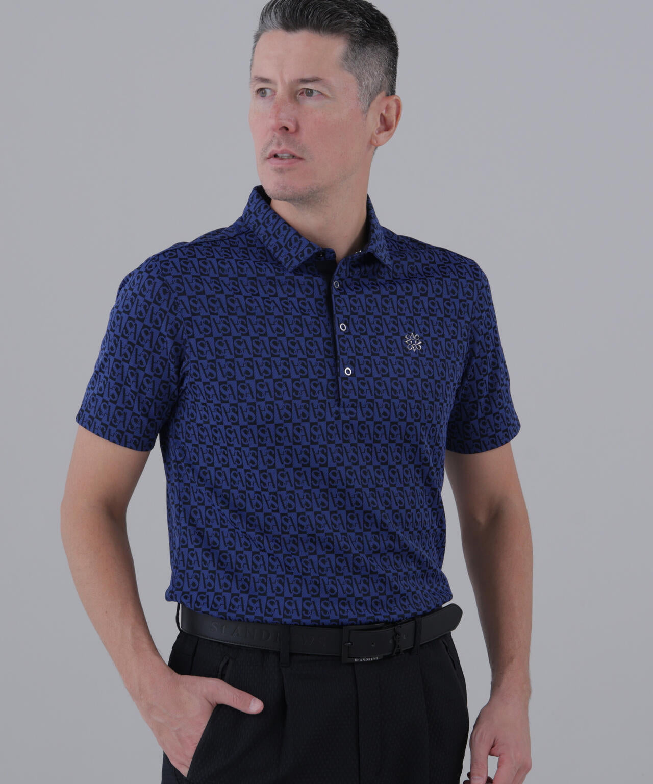 SAスクエアジャガード半袖シャツ (MENS)