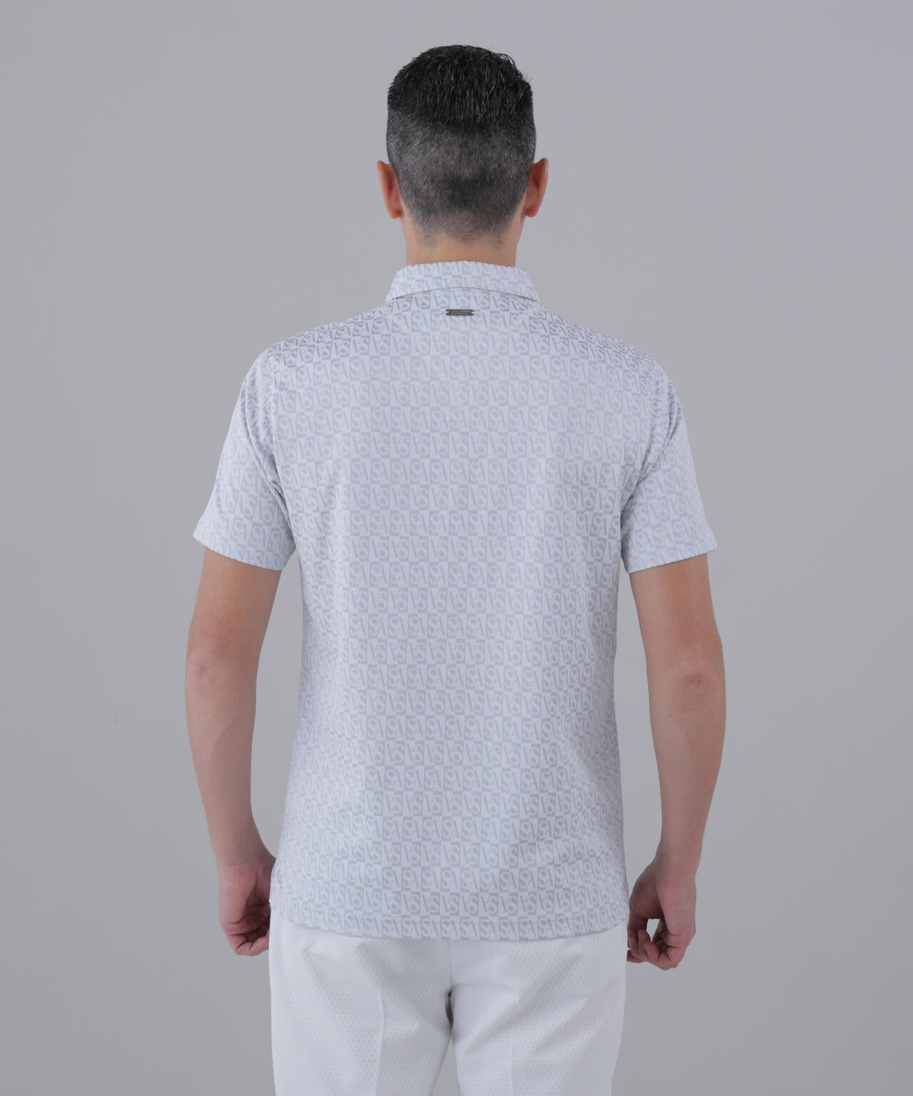 SAスクエアジャガード半袖シャツ (MENS)