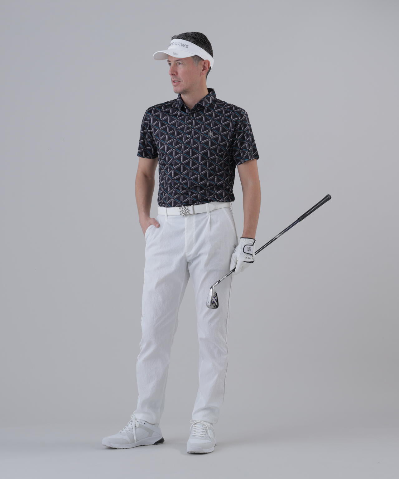 【吸水速乾】COOLMAXトライアングルロゴプリント半袖シャツ (MENS)