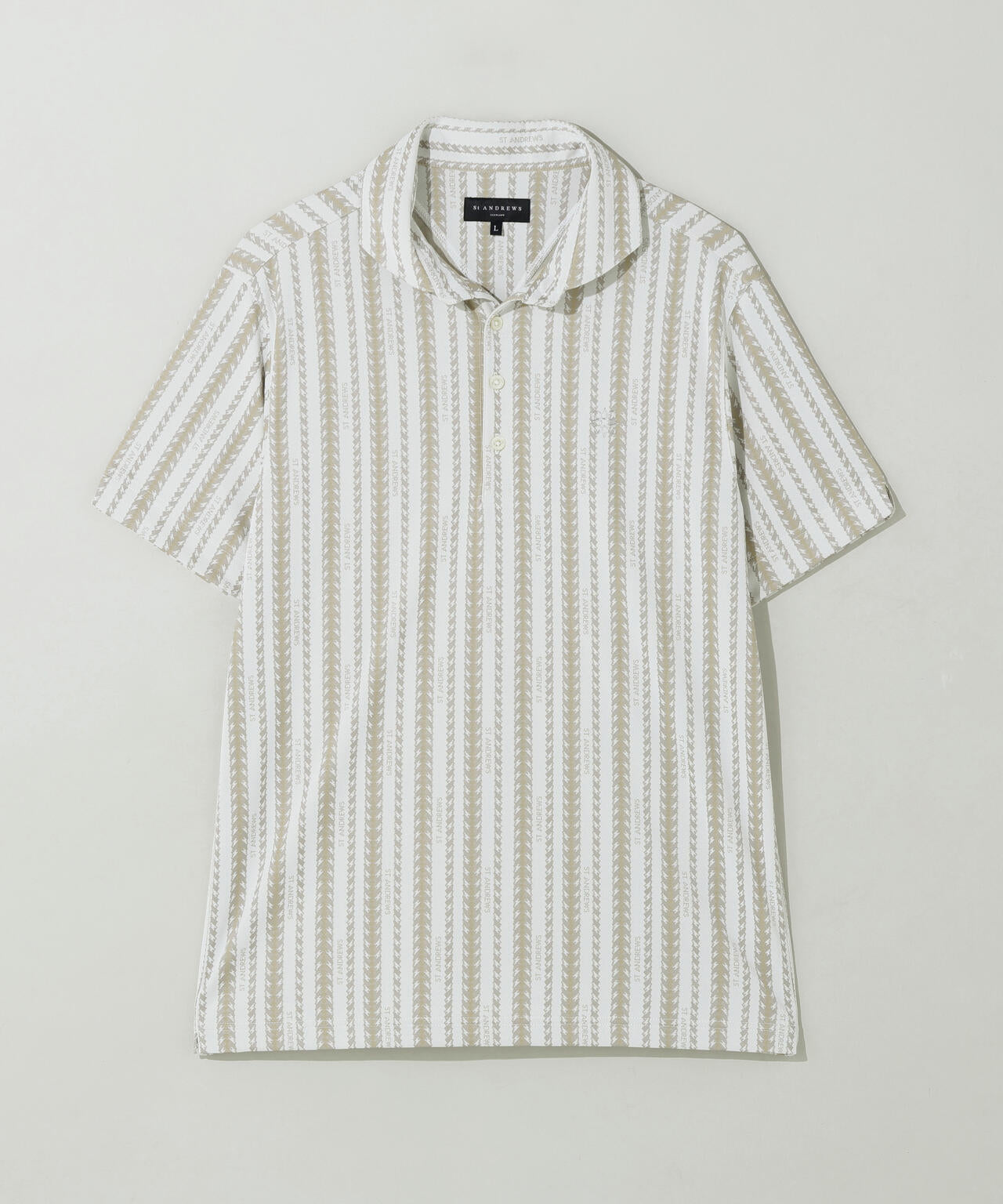 縄ストライプジャガード半袖シャツ (MENS)