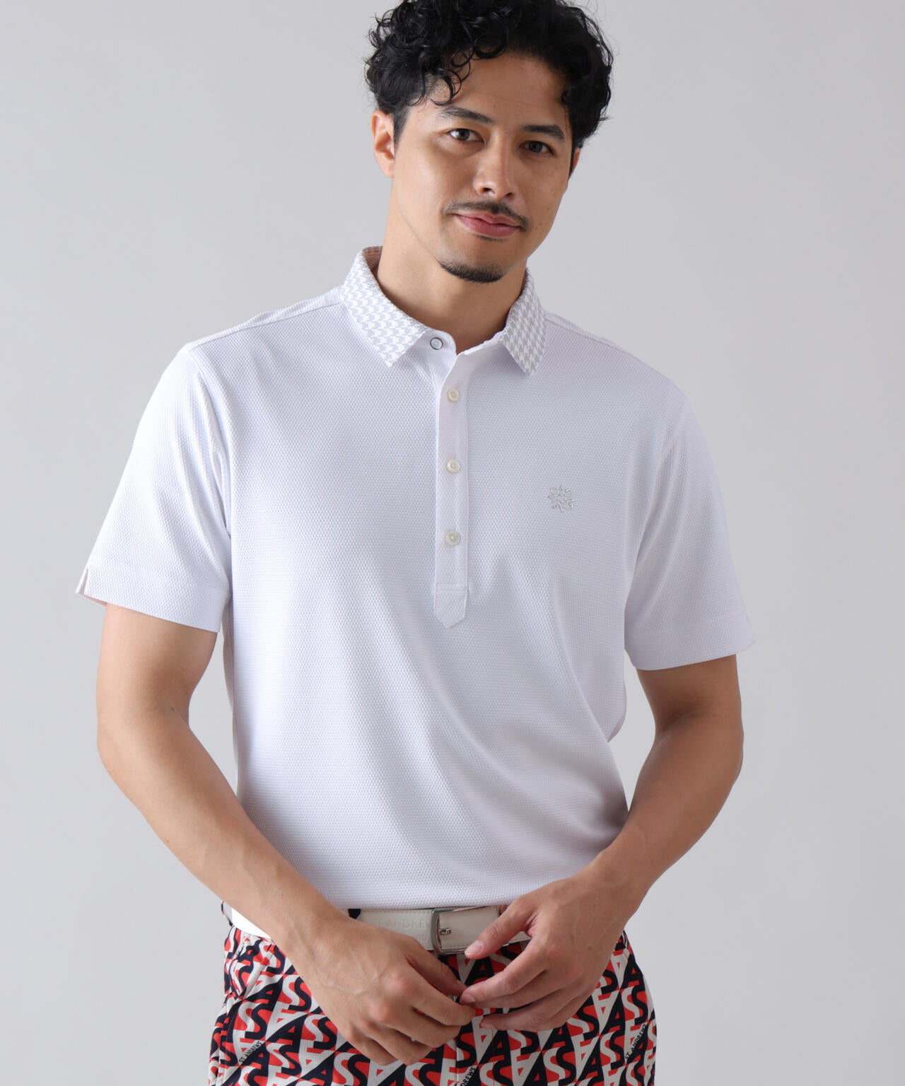 【吸水速乾】【UVカット】ポップコーンストレッチ半袖ポロシャツ (MENS)