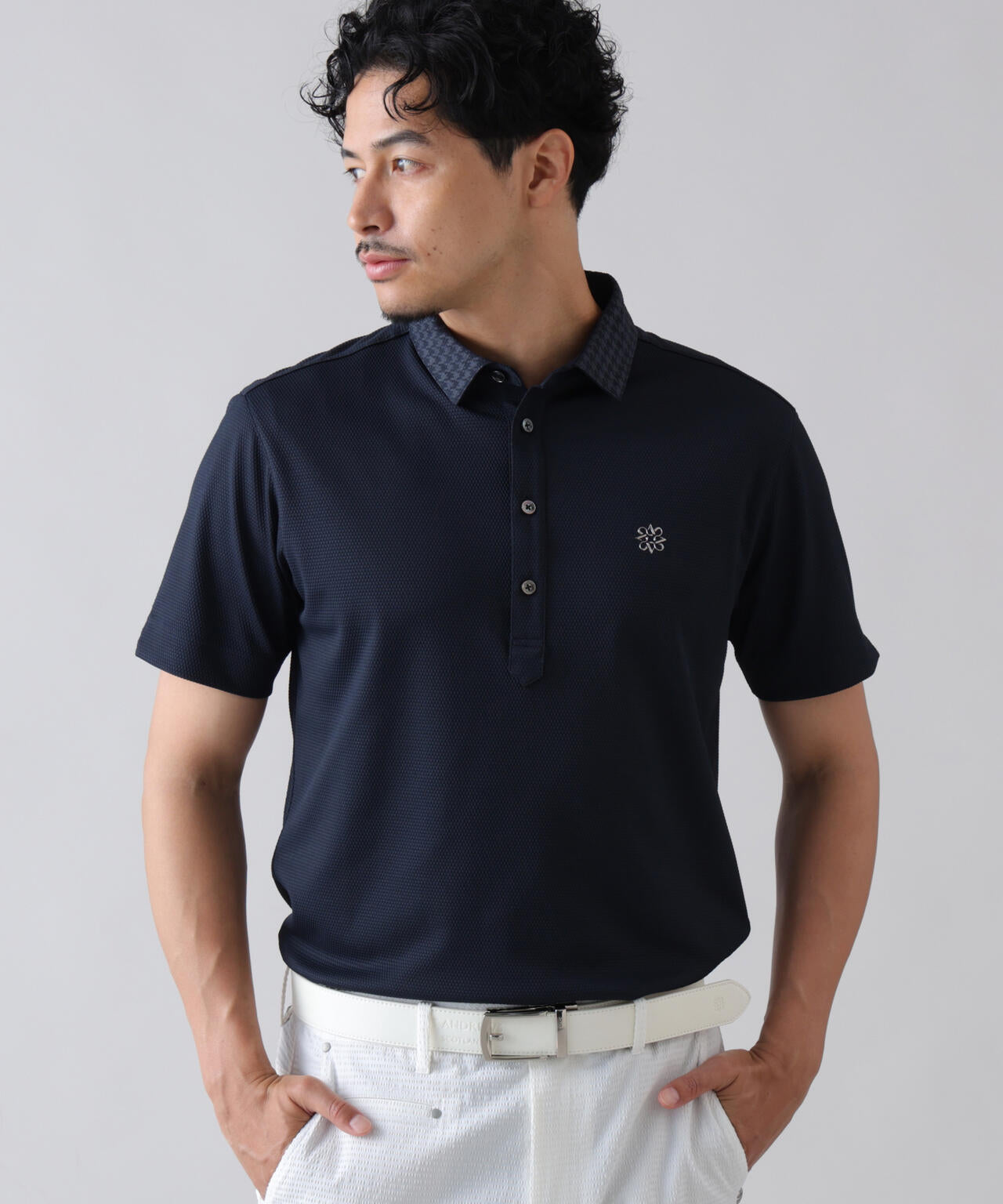 【吸水速乾】【UVカット】ポップコーンストレッチ半袖ポロシャツ (MENS)