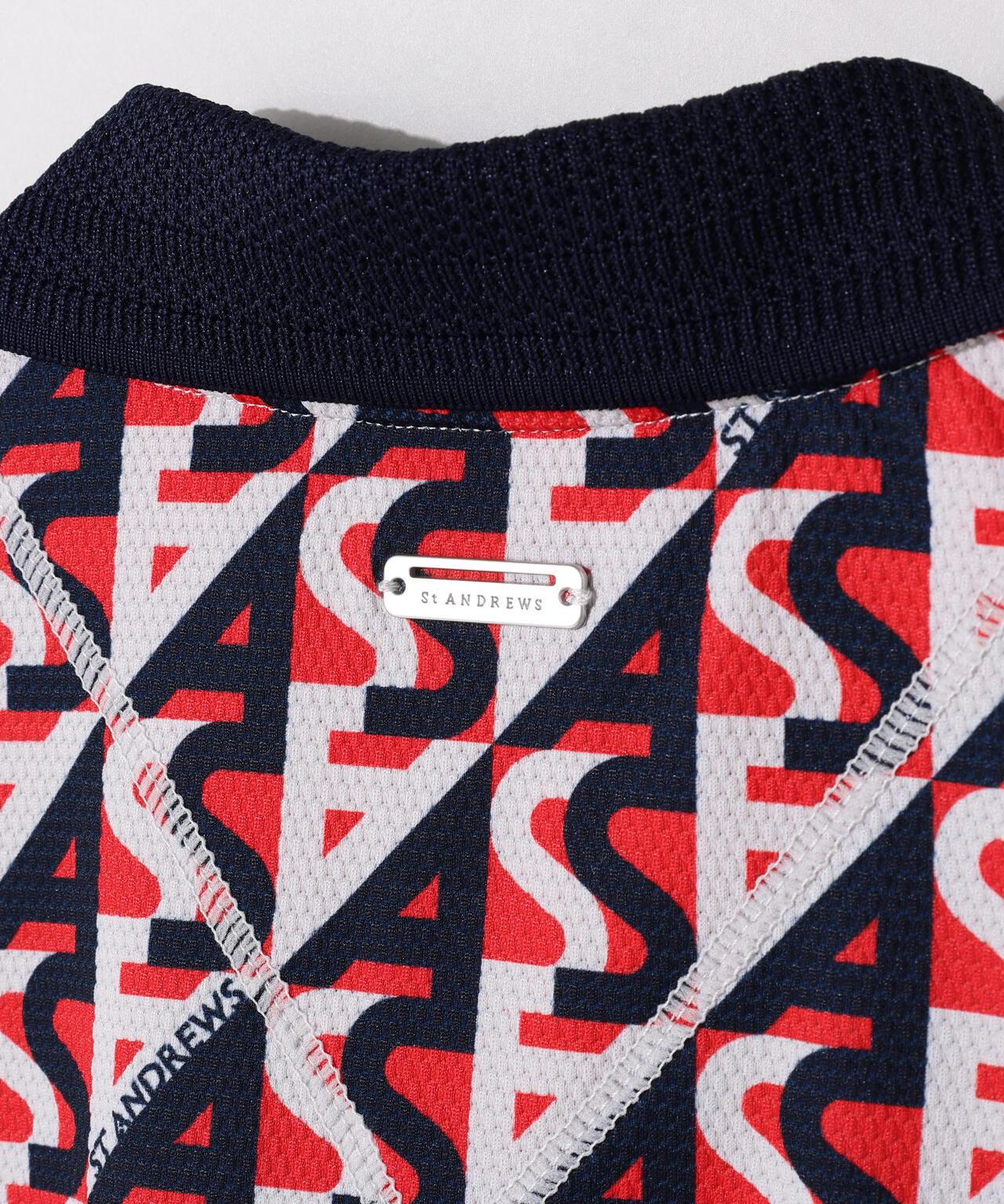 【吸水速乾】【UVカット】SAラインプリント半袖ポロシャツ (MENS)
