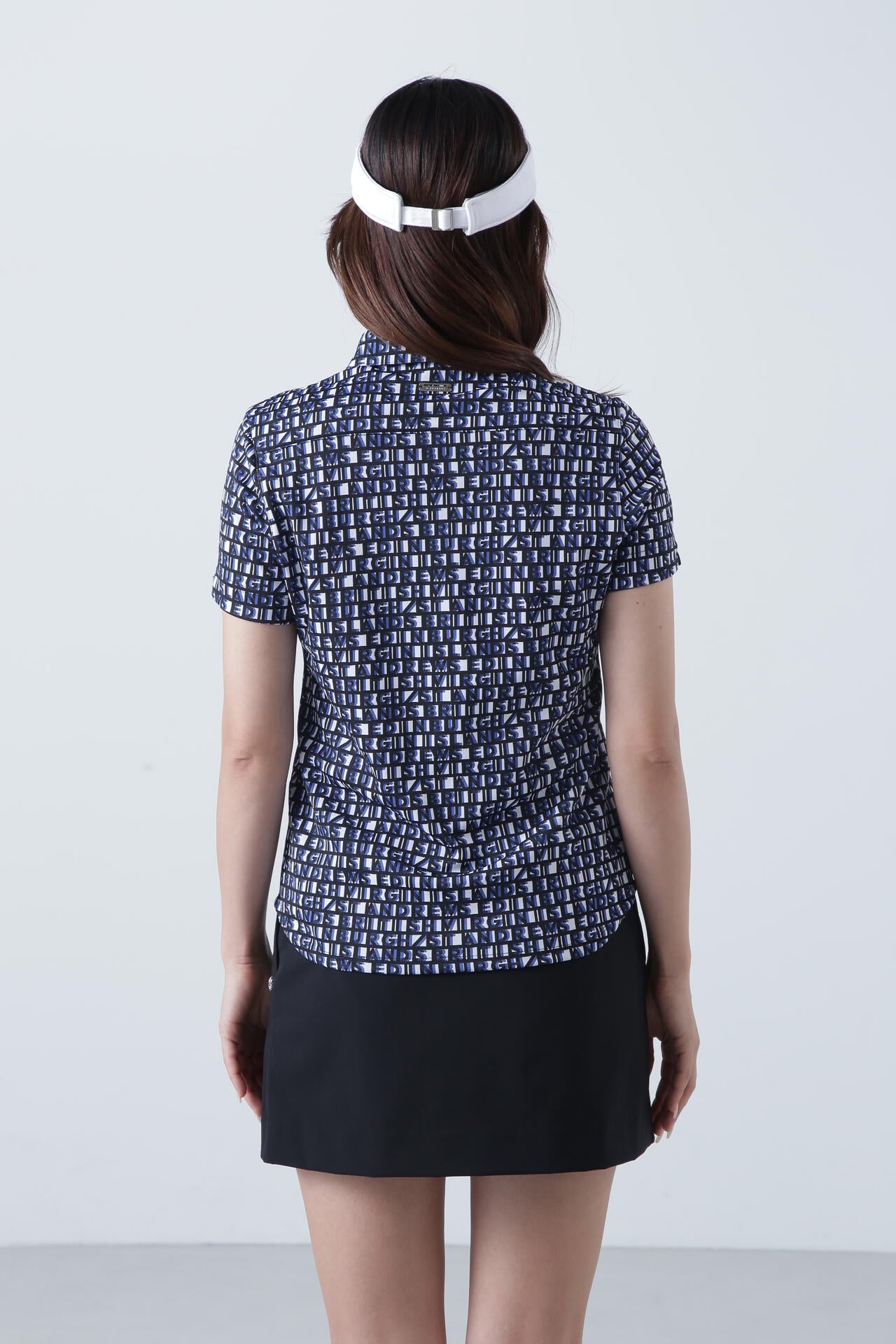 スクエアロゴジャガード半袖シャツ (WOMENS)