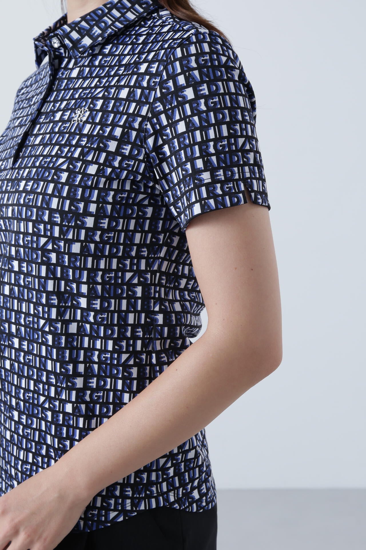 スクエアロゴジャガード半袖シャツ (WOMENS)