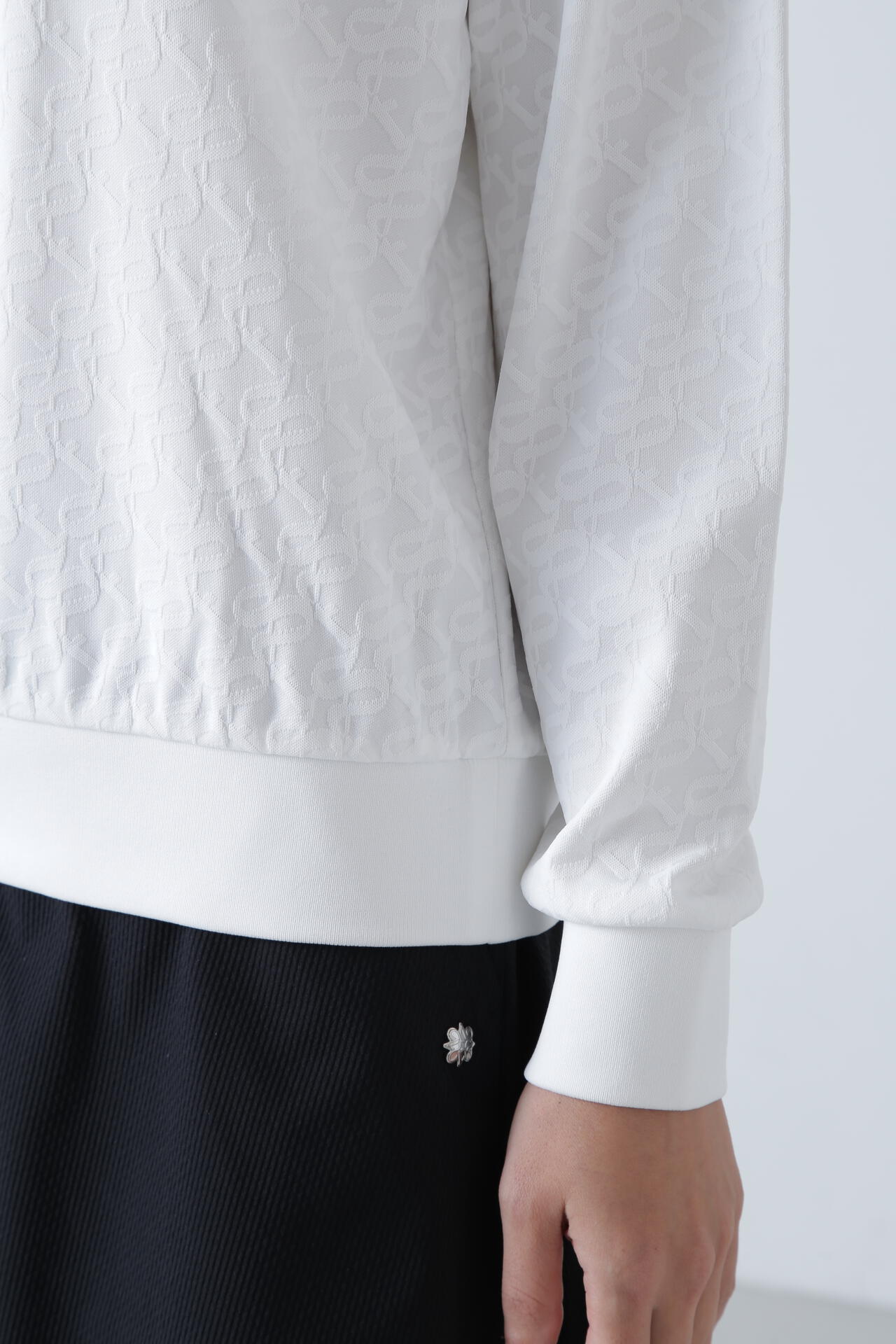 STAドットジャガード長袖ハイネックカットソー (WOMENS)