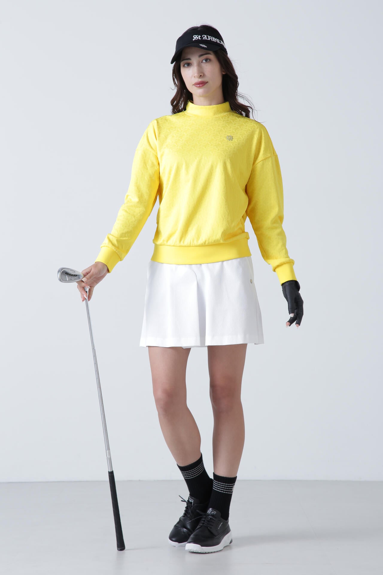 STAドットジャガード長袖ハイネックカットソー (WOMENS)