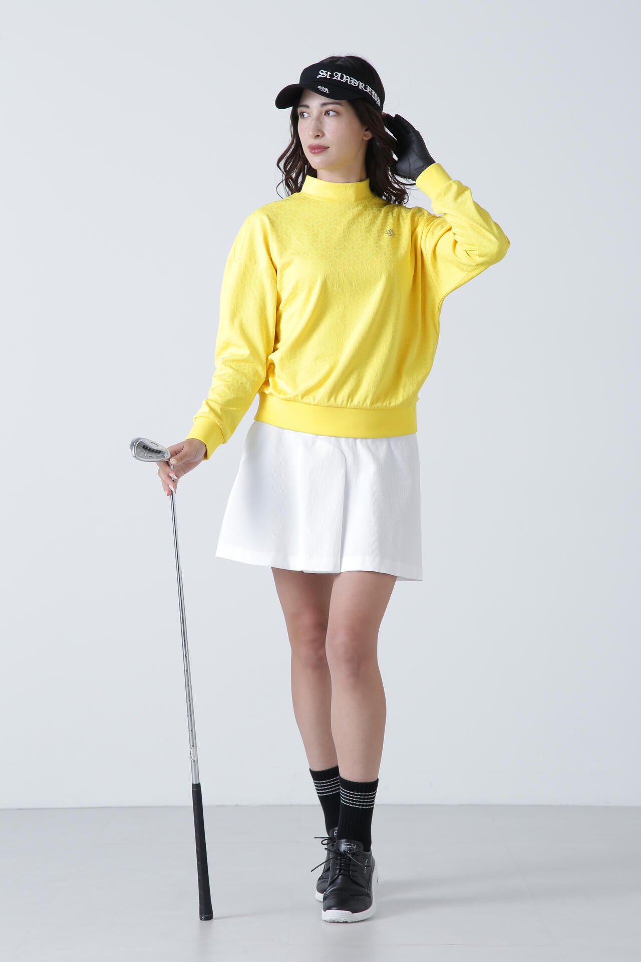 STAドットジャガード長袖ハイネックカットソー (WOMENS)