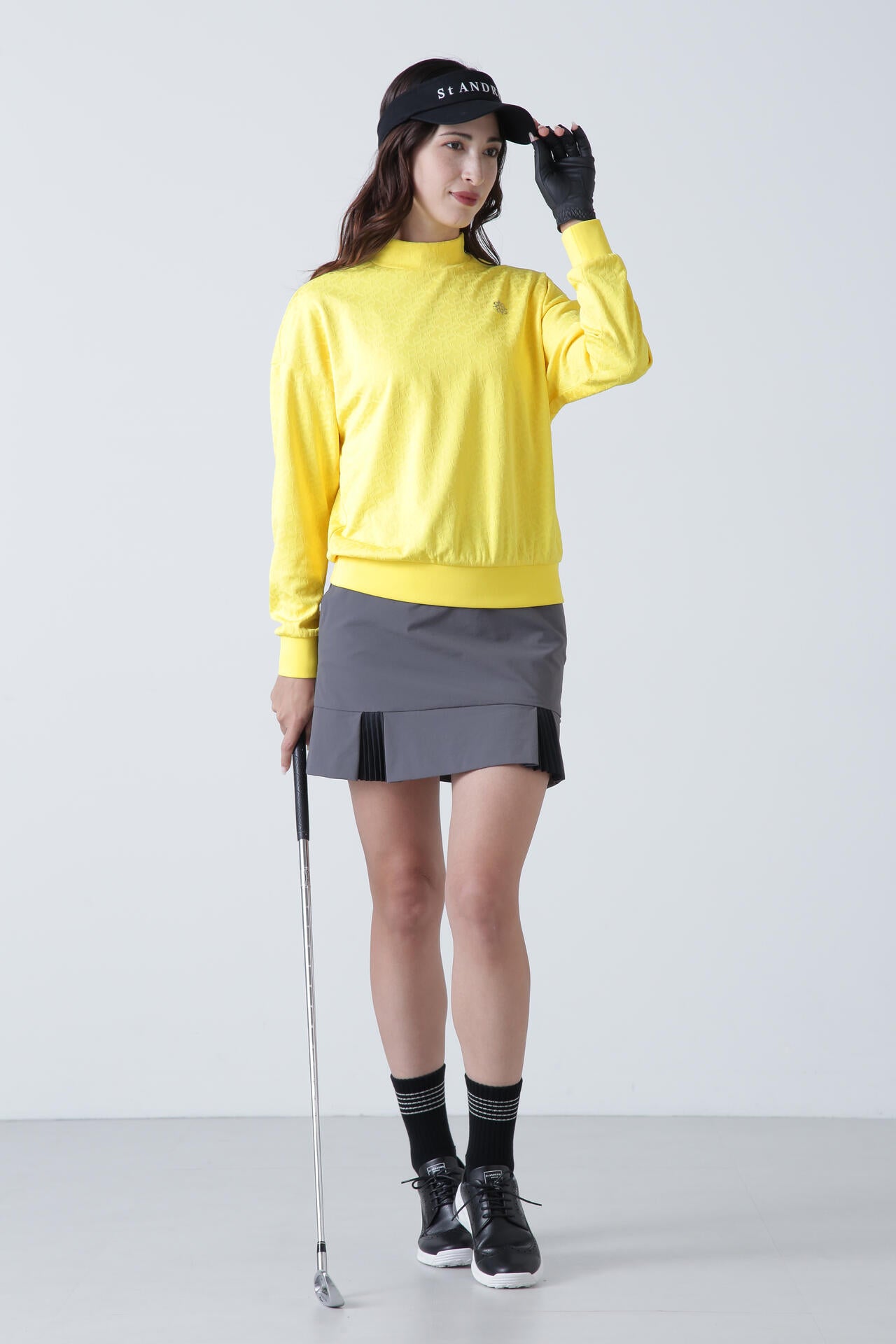 STAドットジャガード長袖ハイネックカットソー (WOMENS)