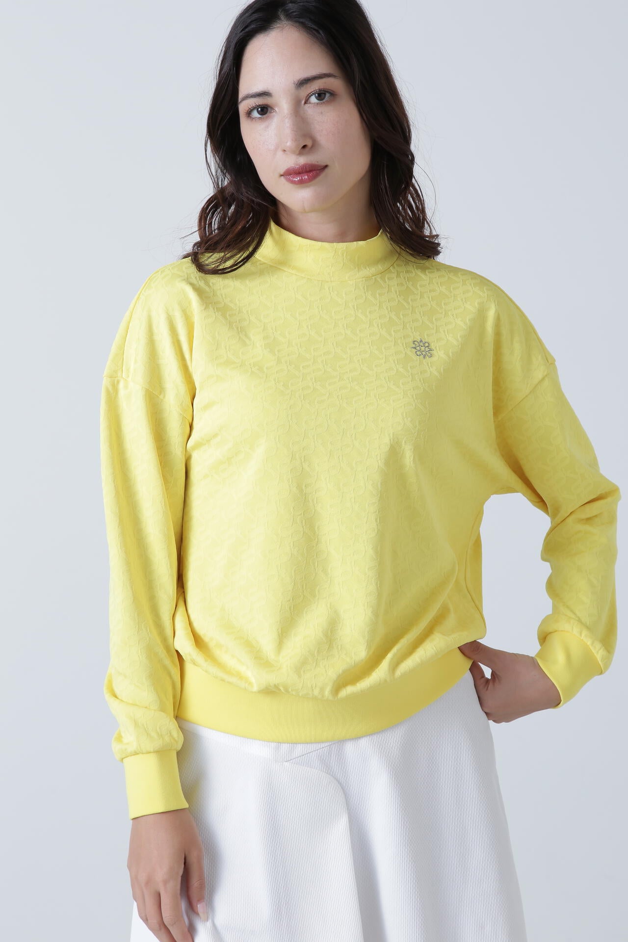 STAドットジャガード長袖ハイネックカットソー (WOMENS)