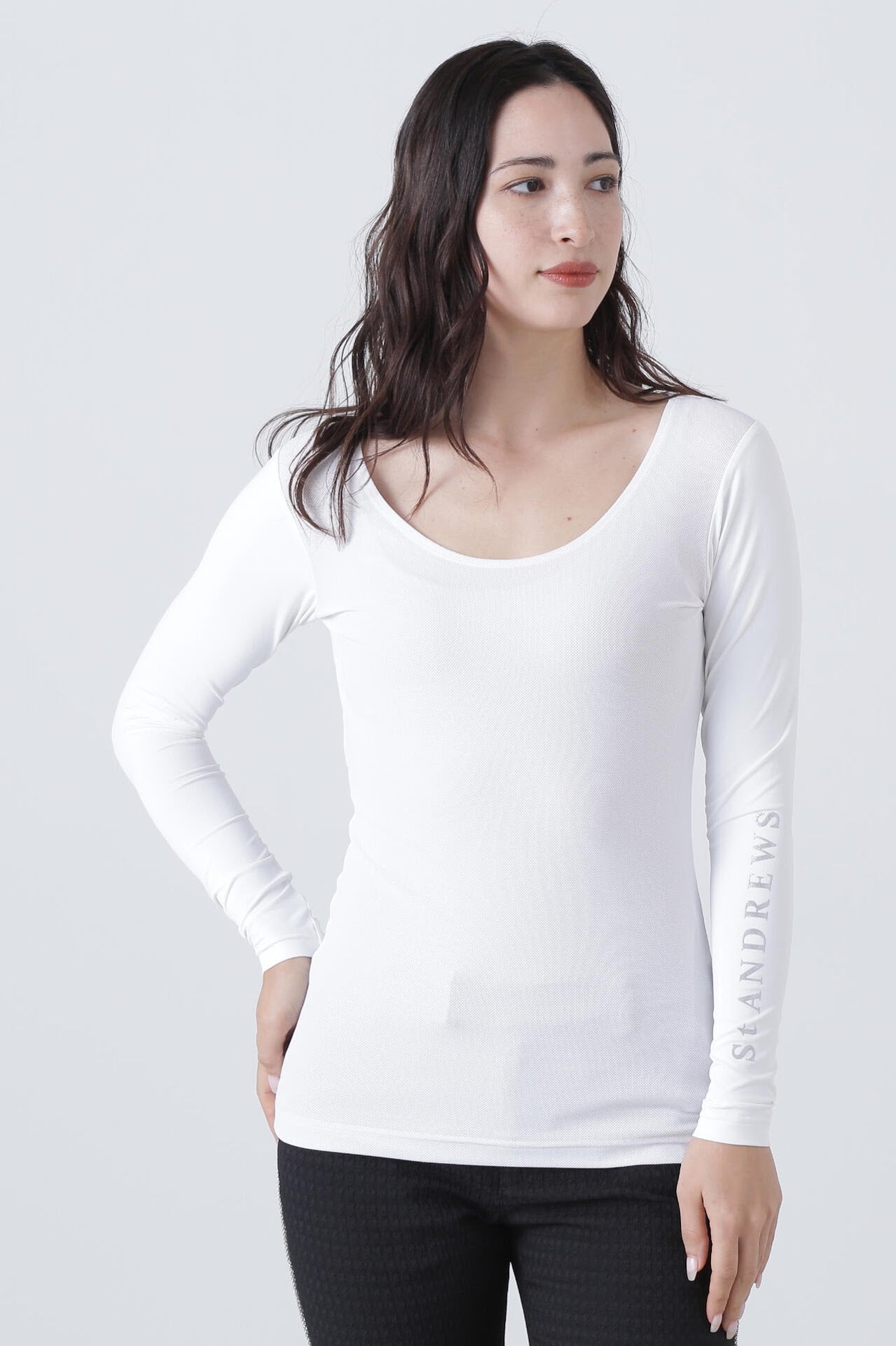 ツインコットUV×SUNPROFITメッシュ長袖Uネックインナー (WOMENS)