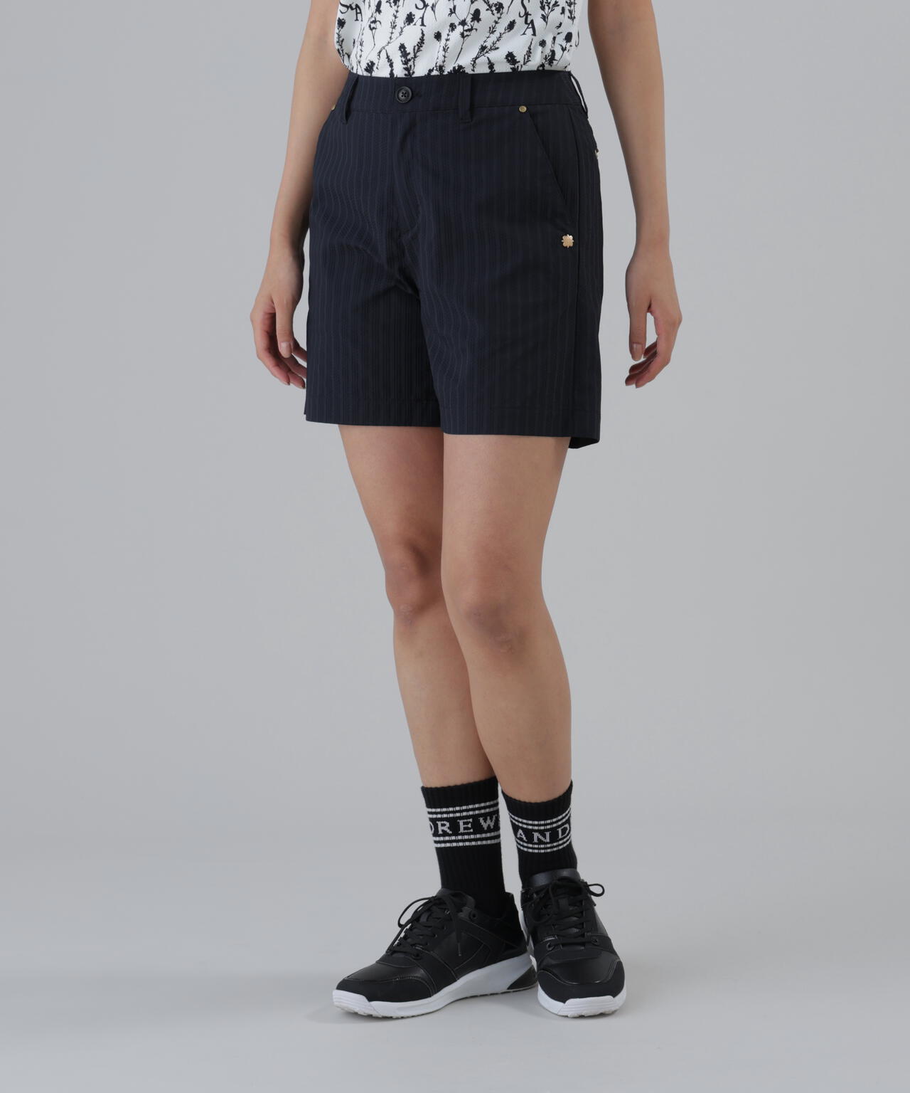 【ストレッチ】ドビーストライプショートパンツ (WOMENS)