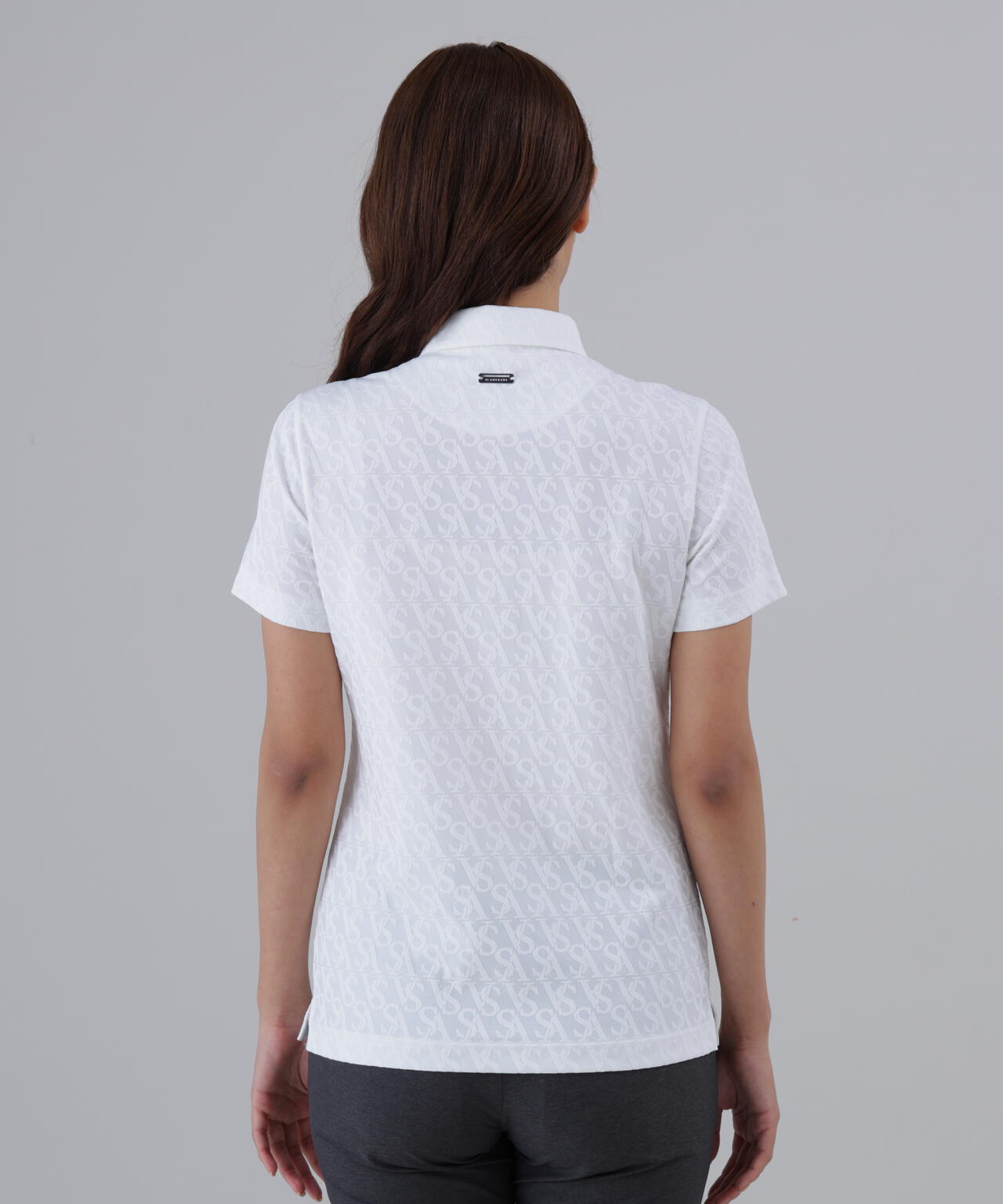 【吸水速乾】SAロゴジャガード無地半袖シャツ (WOMENS)