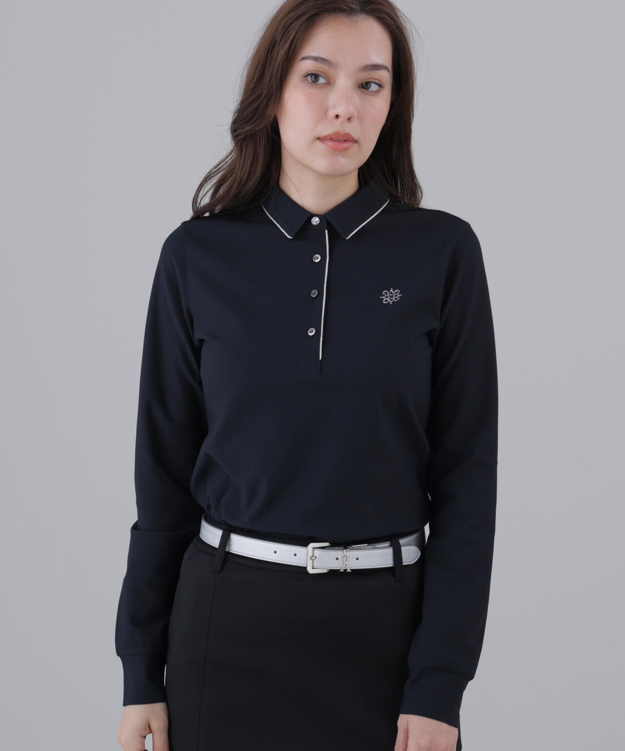 【吸水速乾】【UVカット】SPX裏使いジャガード長袖シャツ (WOMENS)