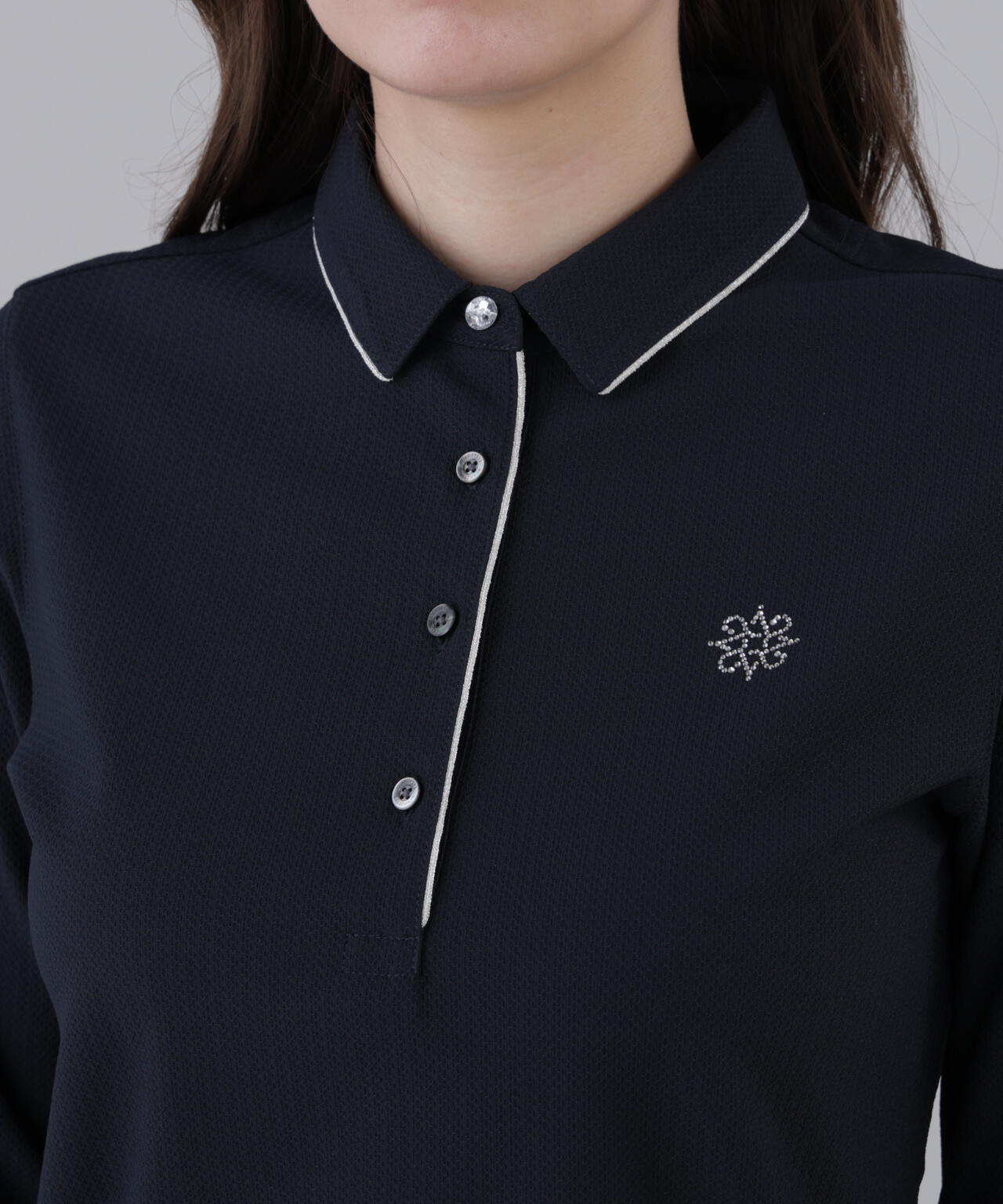 【吸水速乾】【UVカット】SPX裏使いジャガード長袖シャツ (WOMENS)