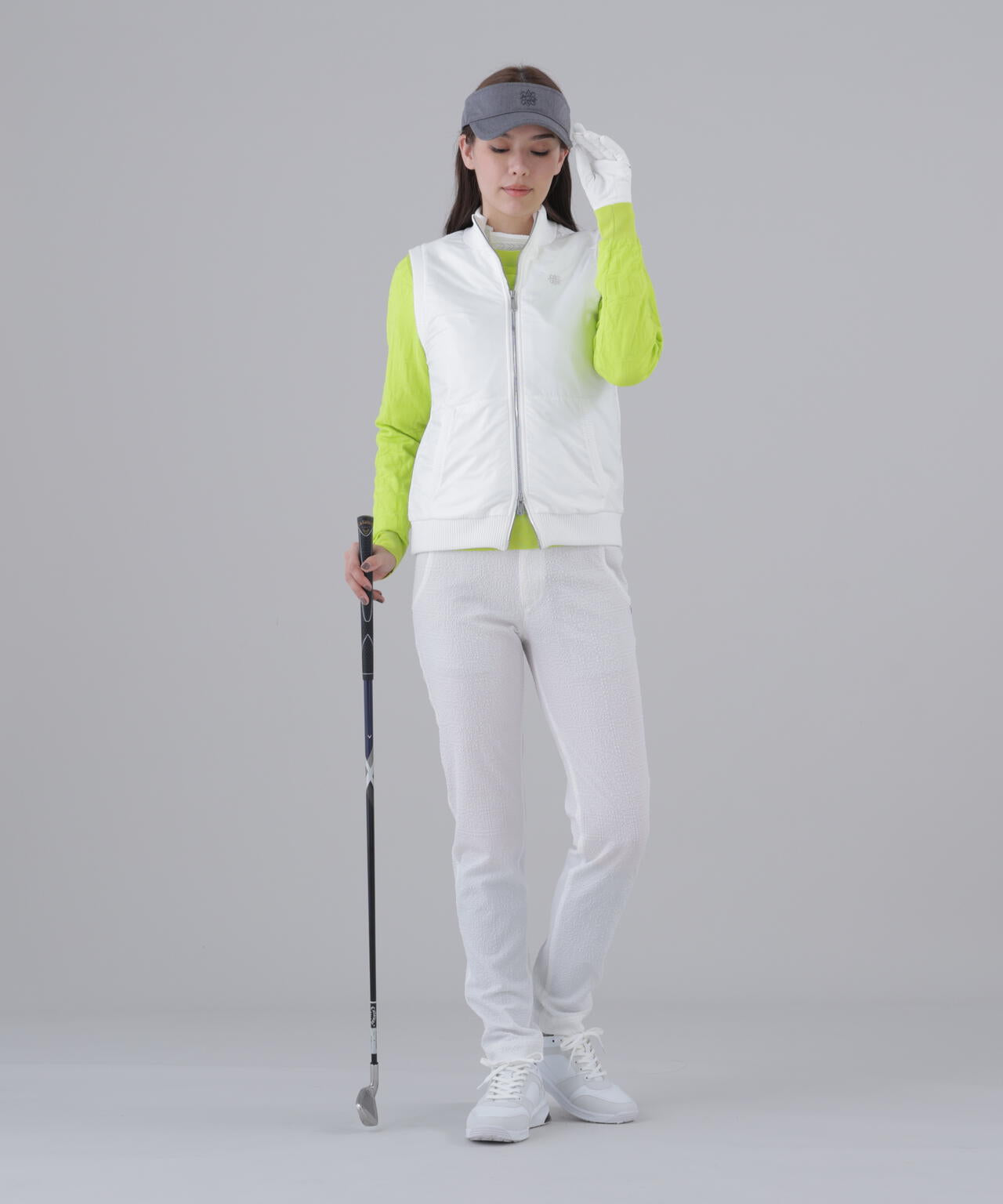 【防風】タフタ×ニットジップアップベスト (WOMENS)