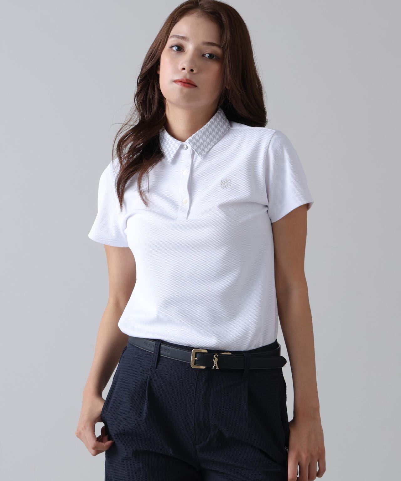 【吸水速乾】【UVカット】ポップコーンストレッチ半袖ポロシャツ (WOMENS)