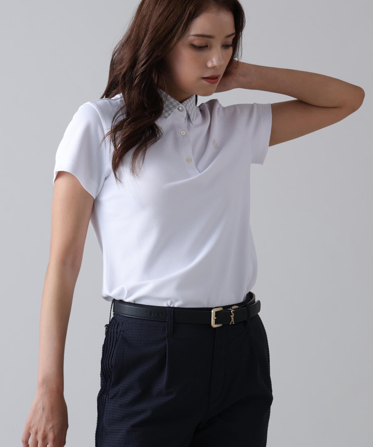 【吸水速乾】【UVカット】ポップコーンストレッチ半袖ポロシャツ (WOMENS)