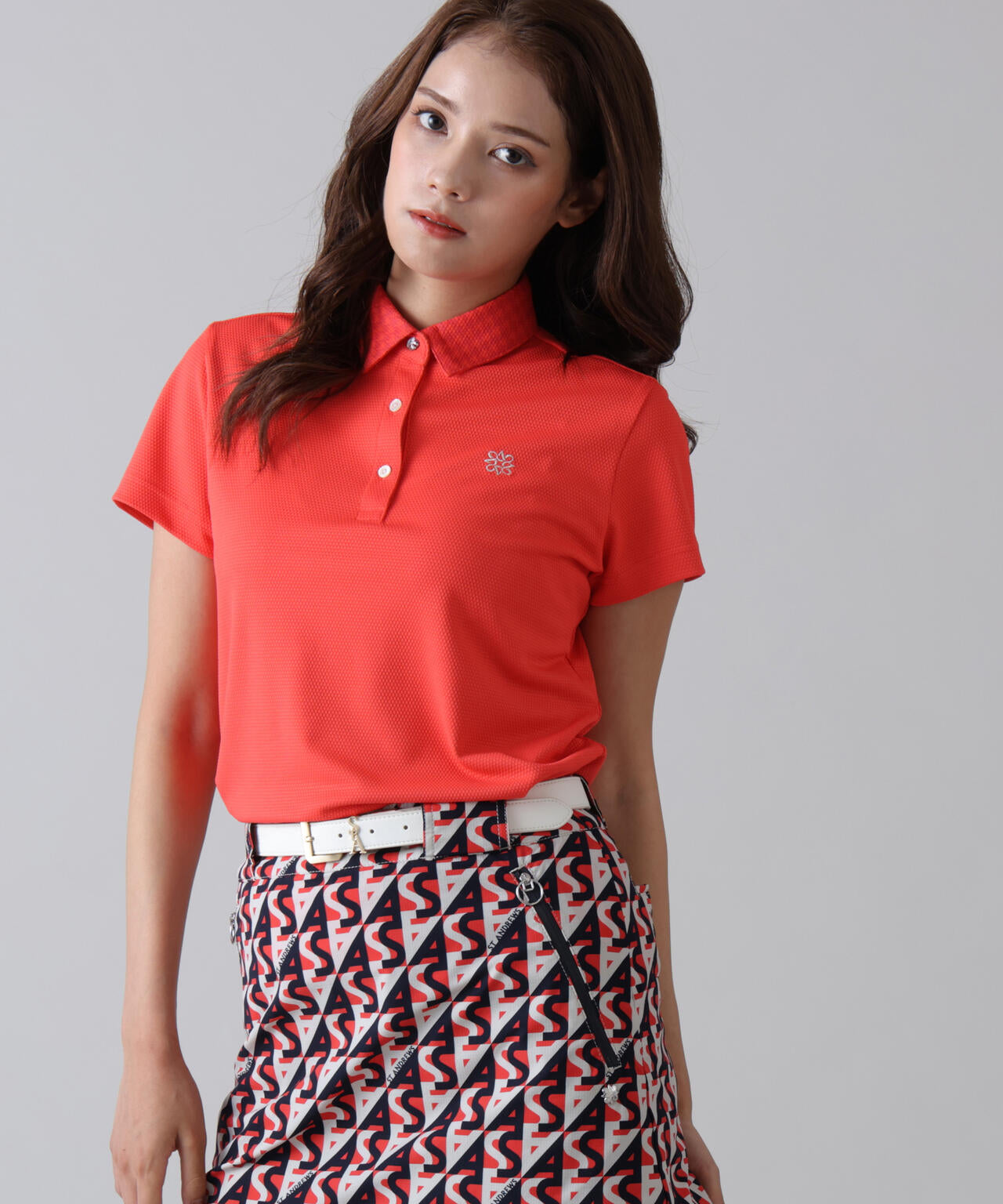 【吸水速乾】【UVカット】ポップコーンストレッチ半袖ポロシャツ (WOMENS)