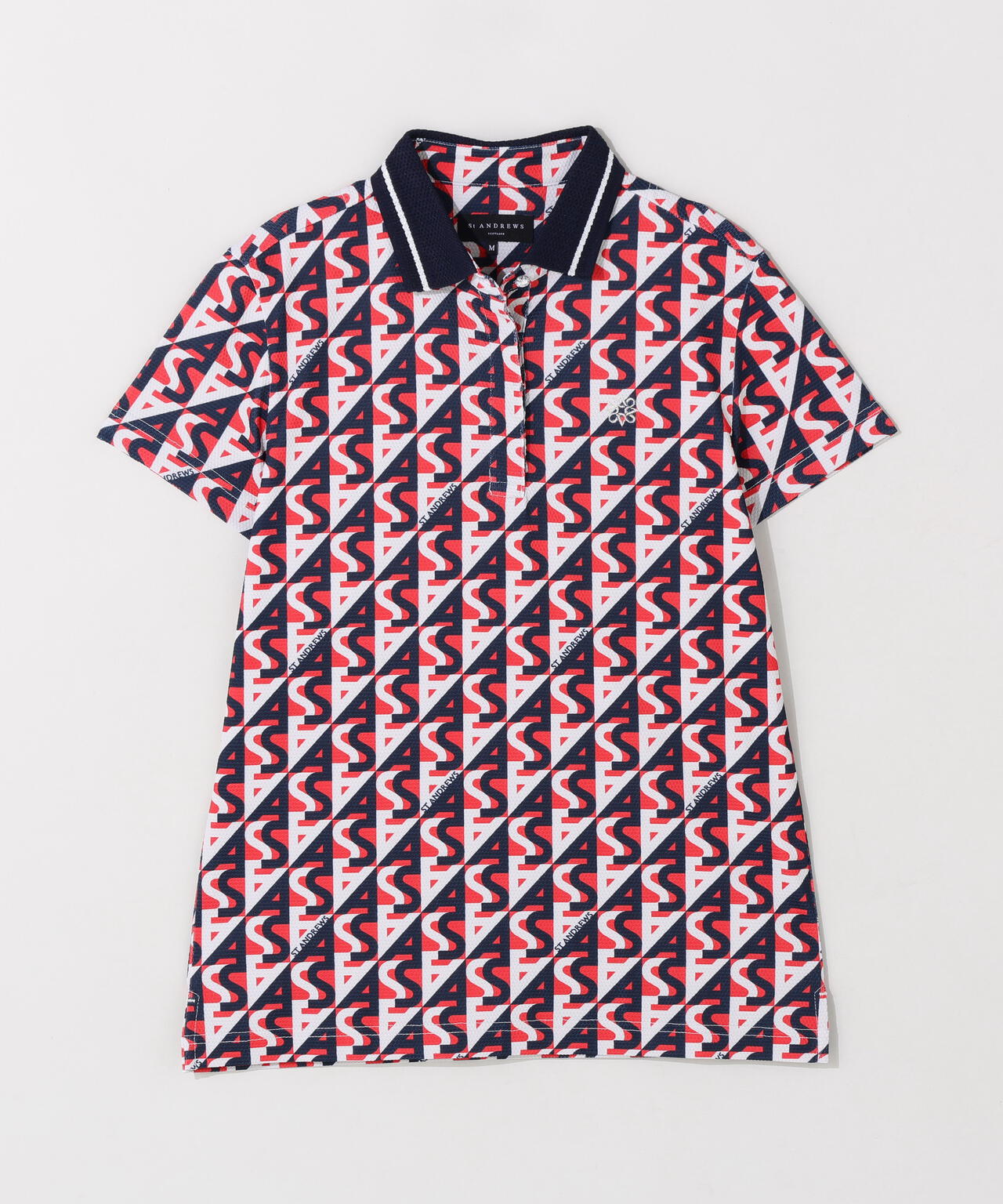 【吸水速乾】【UVカット】SAラインプリント半袖シャツ (WOMENS)