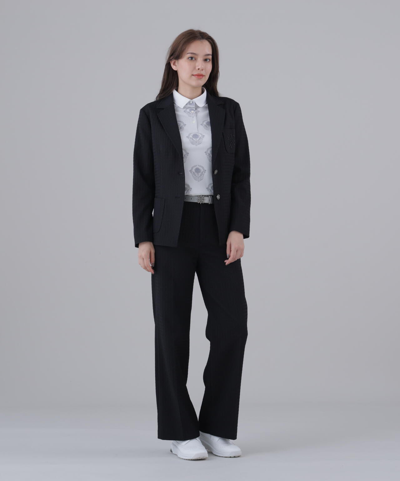 【ストレッチ】ふくれジャガードジャケット (WOMENS)