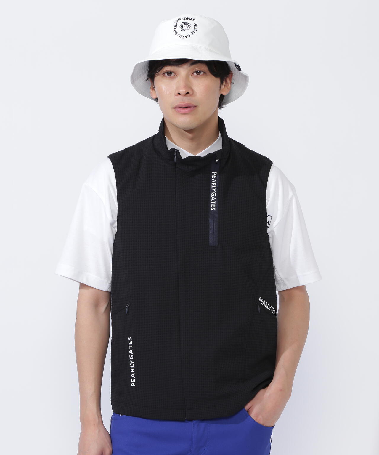 EVALET2WAYギンガム×ストライプフルジップベスト