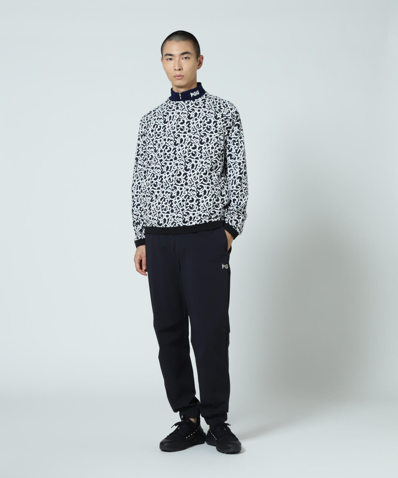 【PGG】【直営店舗&公式オンライン限定】Nyストレッチリップストップ×エプシロン ＜ロゴ総柄＞ (MENS)